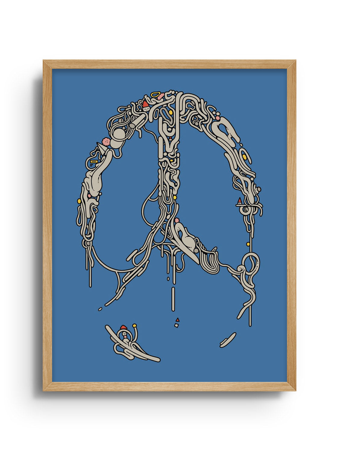 Fine art print "Peach" by Ori Toor in Natural Frame, showcasing abstract designs and vibrant colors. |frame=Natural Frame|