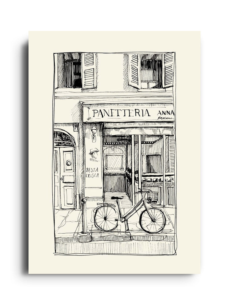 Unframed fine art print "Panetteria" by Emma Louise, showcasing vibrant bakery theme. |frame=Unframed|