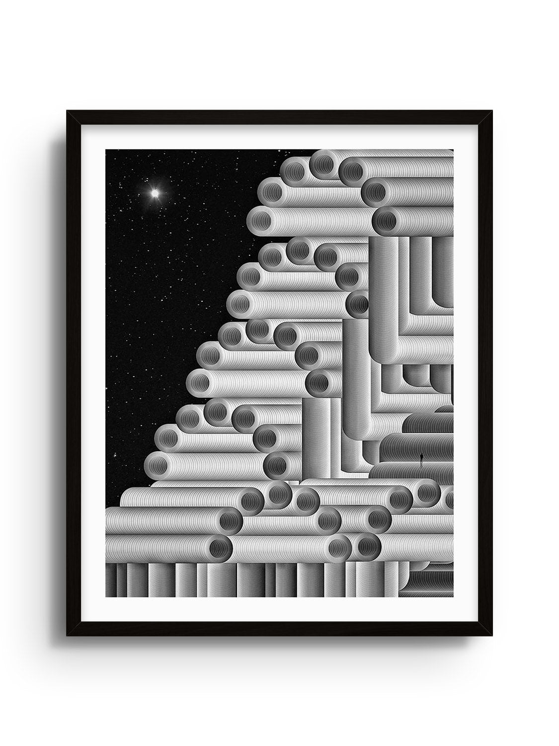 Fine art print "Apparatus" by Michael Strevens in black frame.
