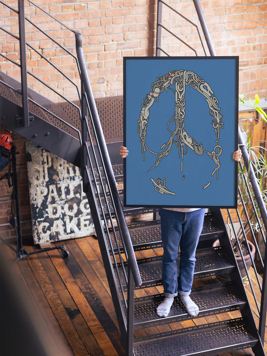 Peach by Ori Toor in black frame displayed in elegant interior setting. Fine art print enhancing modern decor ambiance. |type=lifestyle|