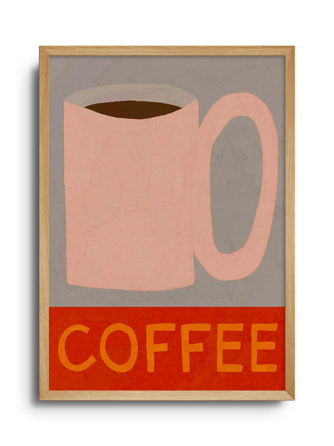 Fine art print "Coffee" by Sophie Deller in Natural Frame displayed. |frame=Natural Frame|