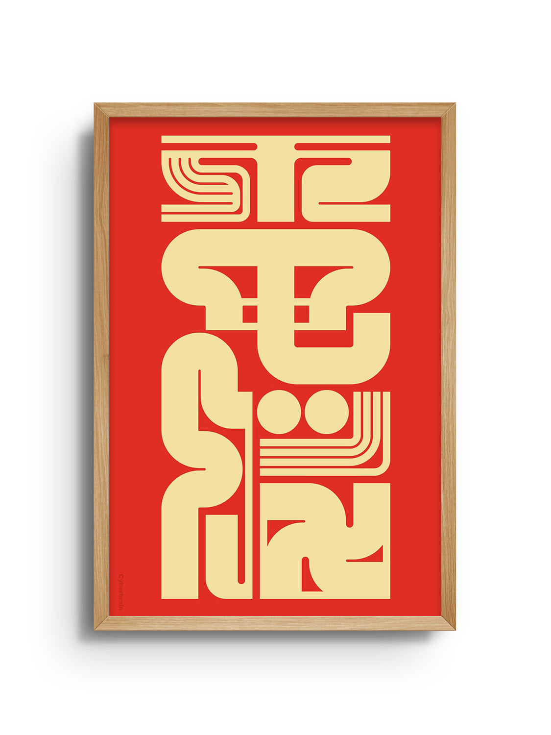 "電脳#2 (Cyberbrain)" by Kenichi Minami in a natural frame, fine art print showcasing intricate digital designs. |frame=Natural Frame|