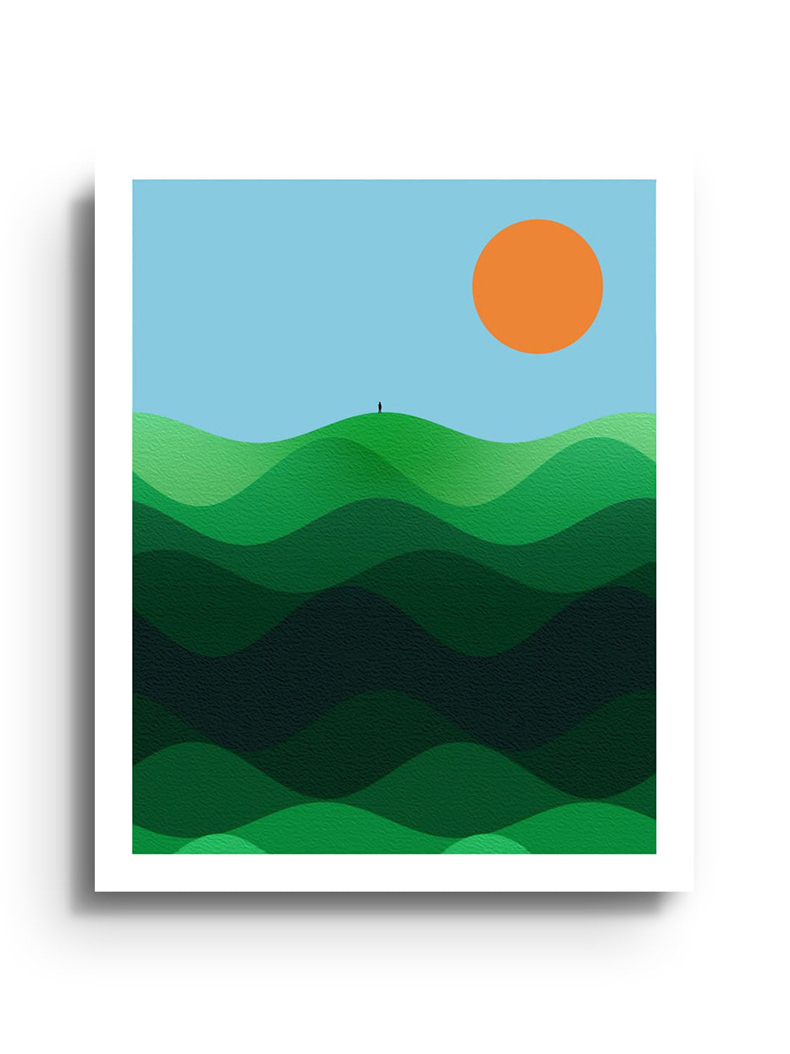 "A Quiet Ascent" fine art print by Michael Strevens displayed unframed, showcasing abstract mountain scenery. |frame=Unframed|