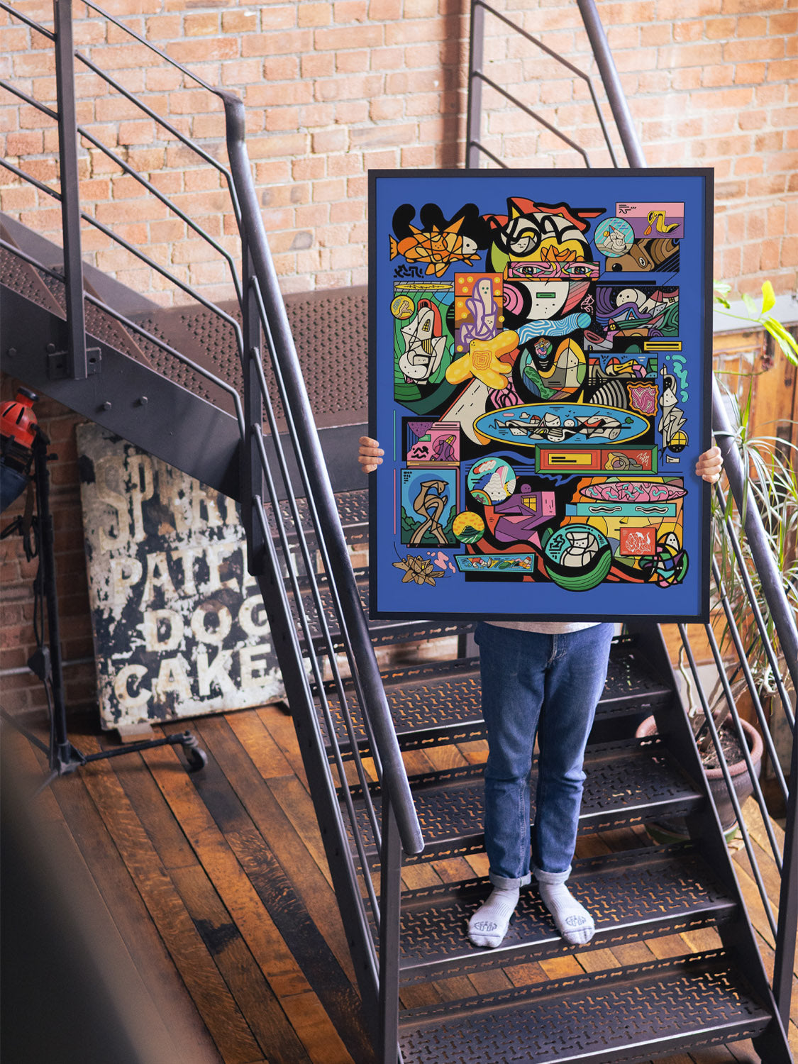 "Tuhrt" by Ori Toor in black frame displayed in a stylish interior setting. |type=lifestyle|