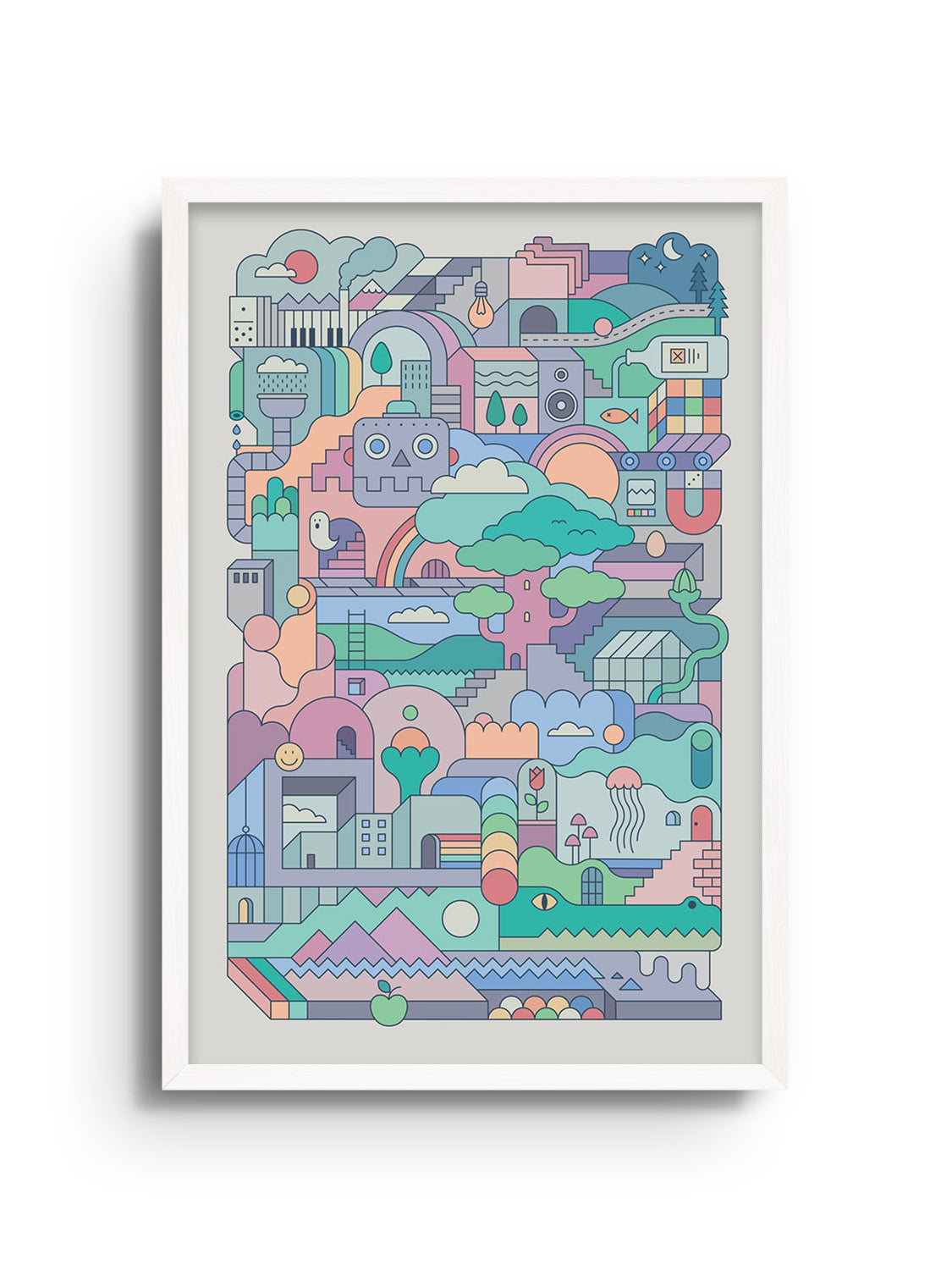 "Oneirism (Daydream) by Rick Crane, fine art print in white frame" |frame=White Frame|