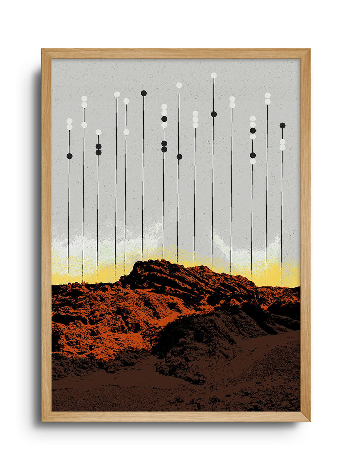 Fine art print "Krš" by Dusan Lilic in Natural Frame, illustrating abstract textures and patterns. |frame=Natural Frame|