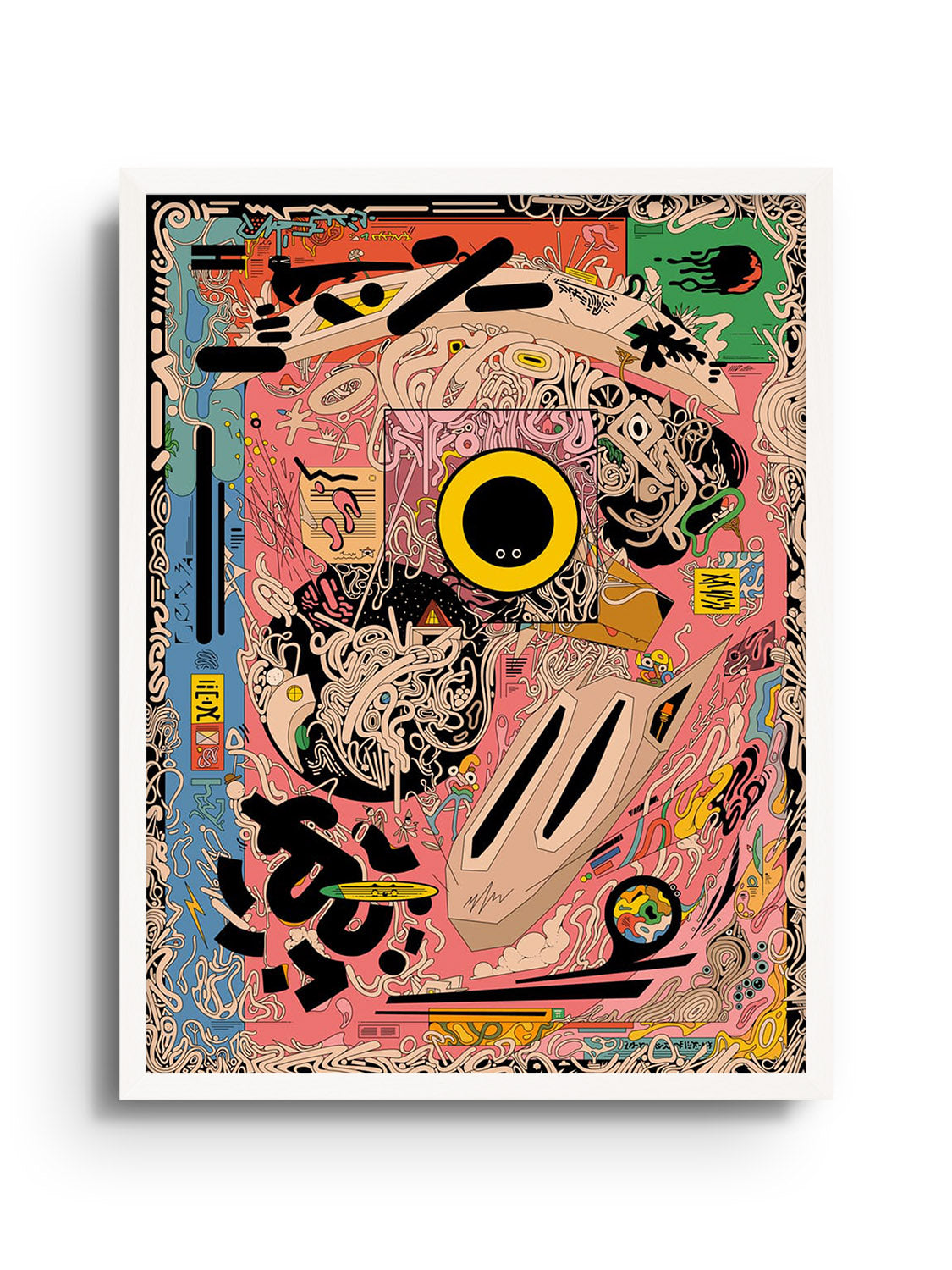 "Wallbends" fine art print by Ori Toor in white frame. |frame=White Frame|