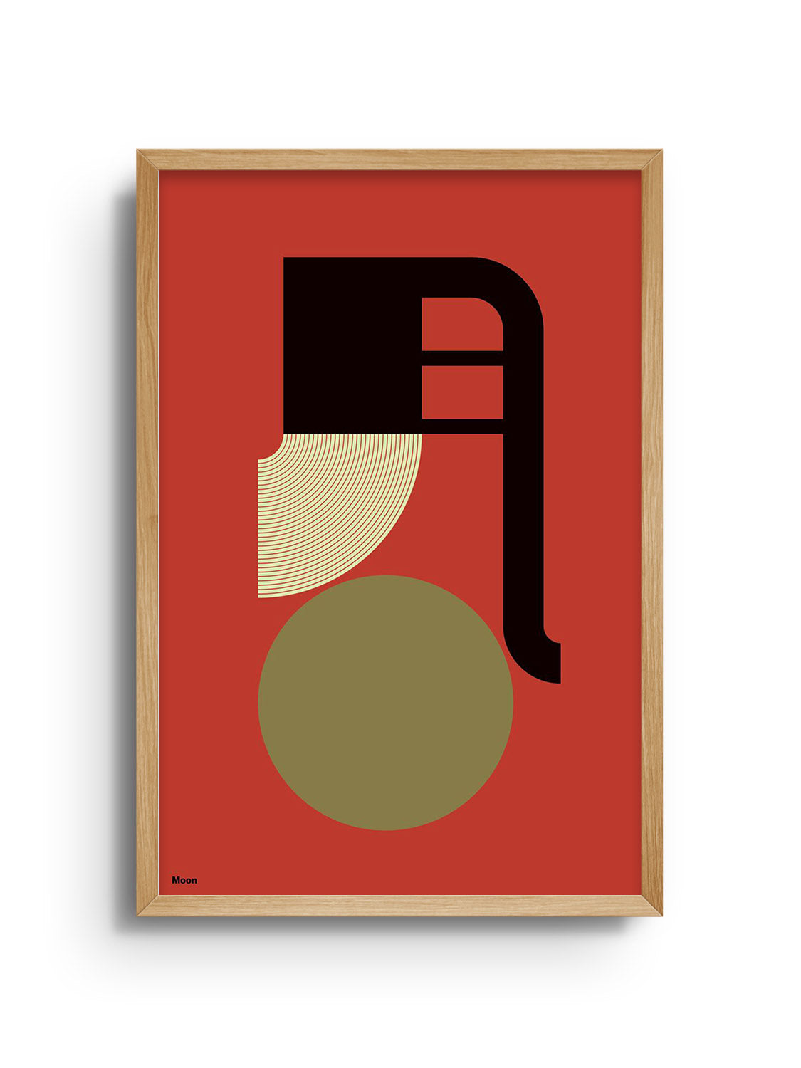 "月 (Moon)" by Kenichi Minami, fine art print displayed in a natural frame.