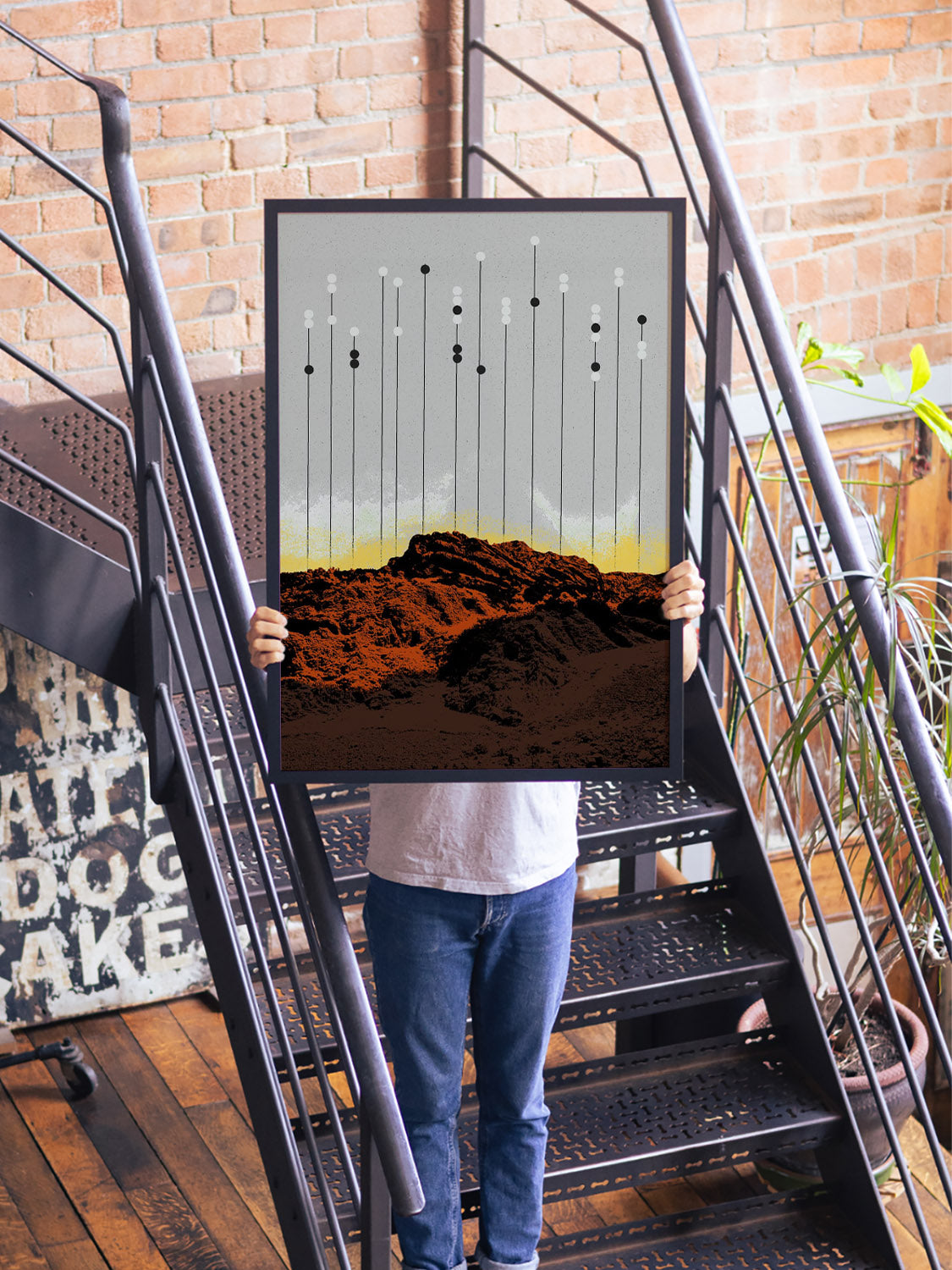 "Krš" by Dusan Lilic in black frame; fine art print displayed in a styled interior. |type=lifestyle|