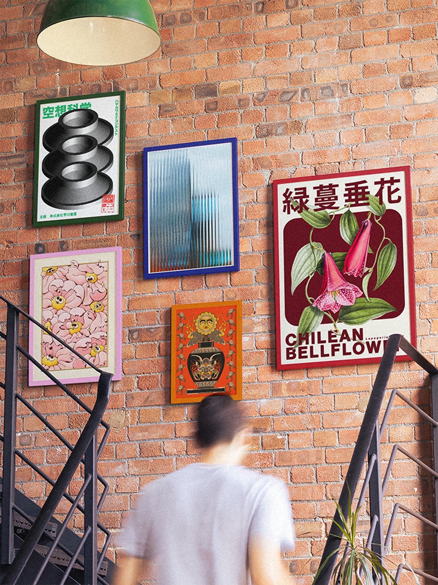 Forest Green - Premium Wooden Picture Frame in dark green hardwood with slim profile on a brick wall display.