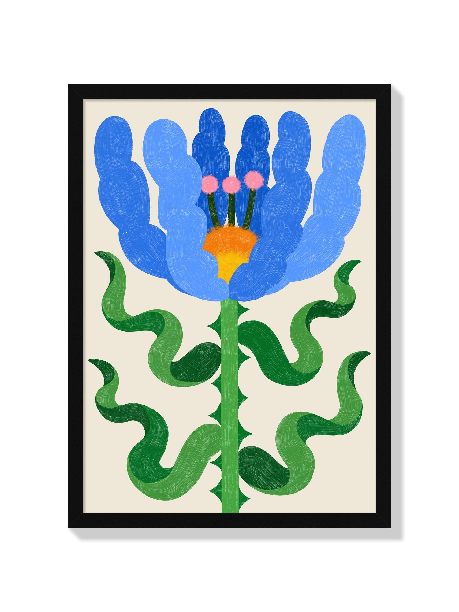 Fine art print "Wildflower 03" by Manne Jalilian in black frame, showcasing vibrant floral design. |frame=Black Frame|