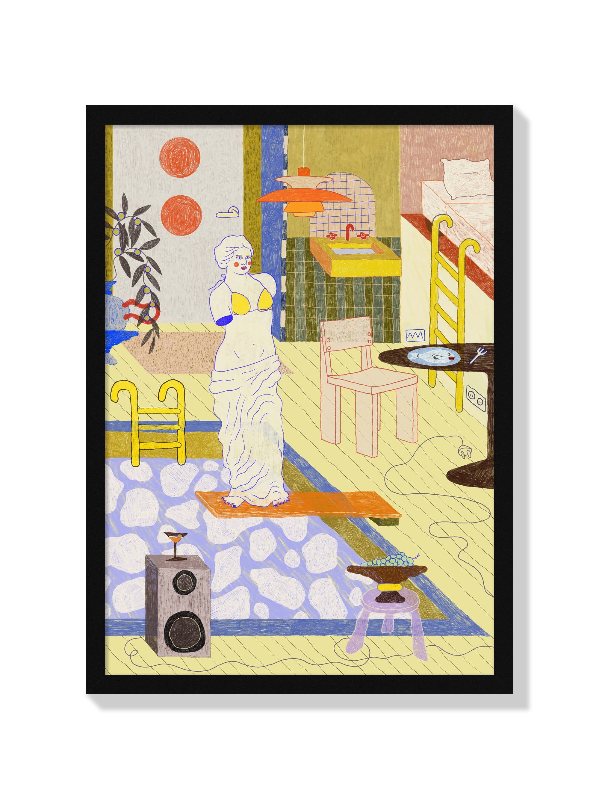 HOME AWAY FROM HOME (VENUS MILO GOES SWIMMING) - projekt AM - Black Frame |frame=Black Frame|