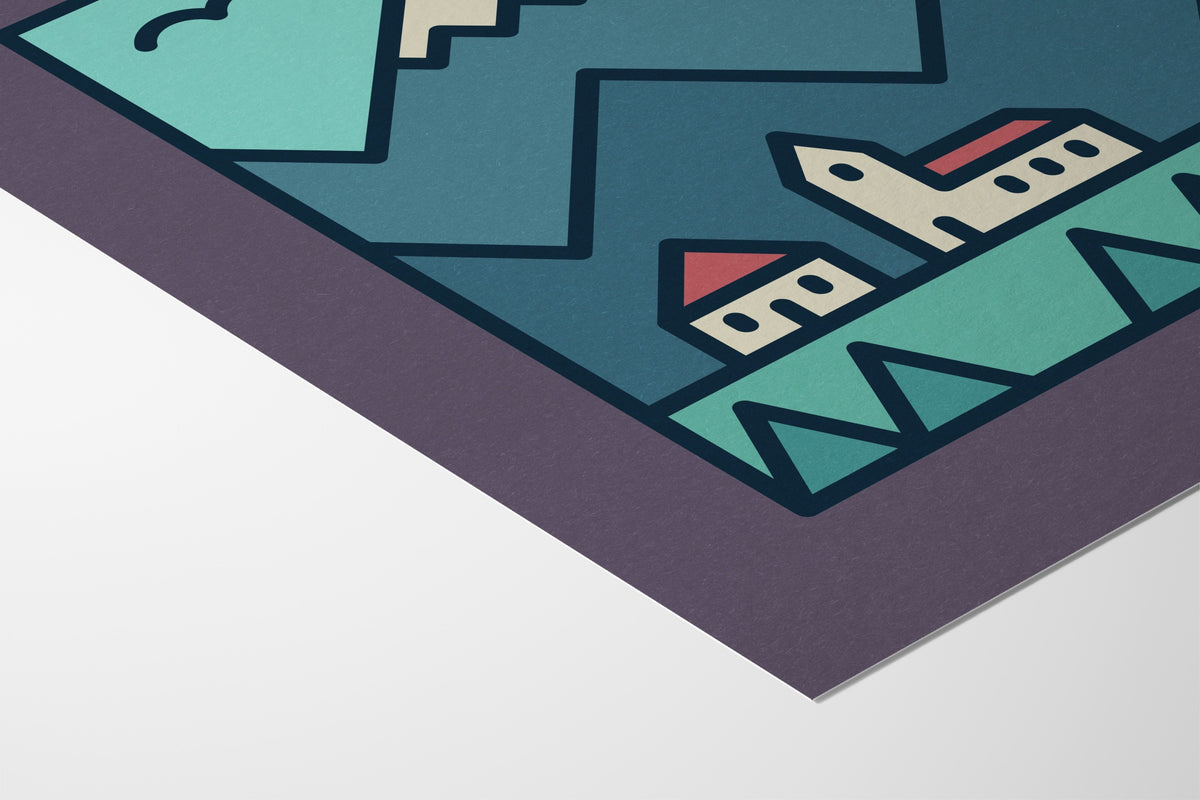 Village in the Mountains (Miniscape 01) - Rick Crane - Fine Art Paper 200gsm |type=paper|