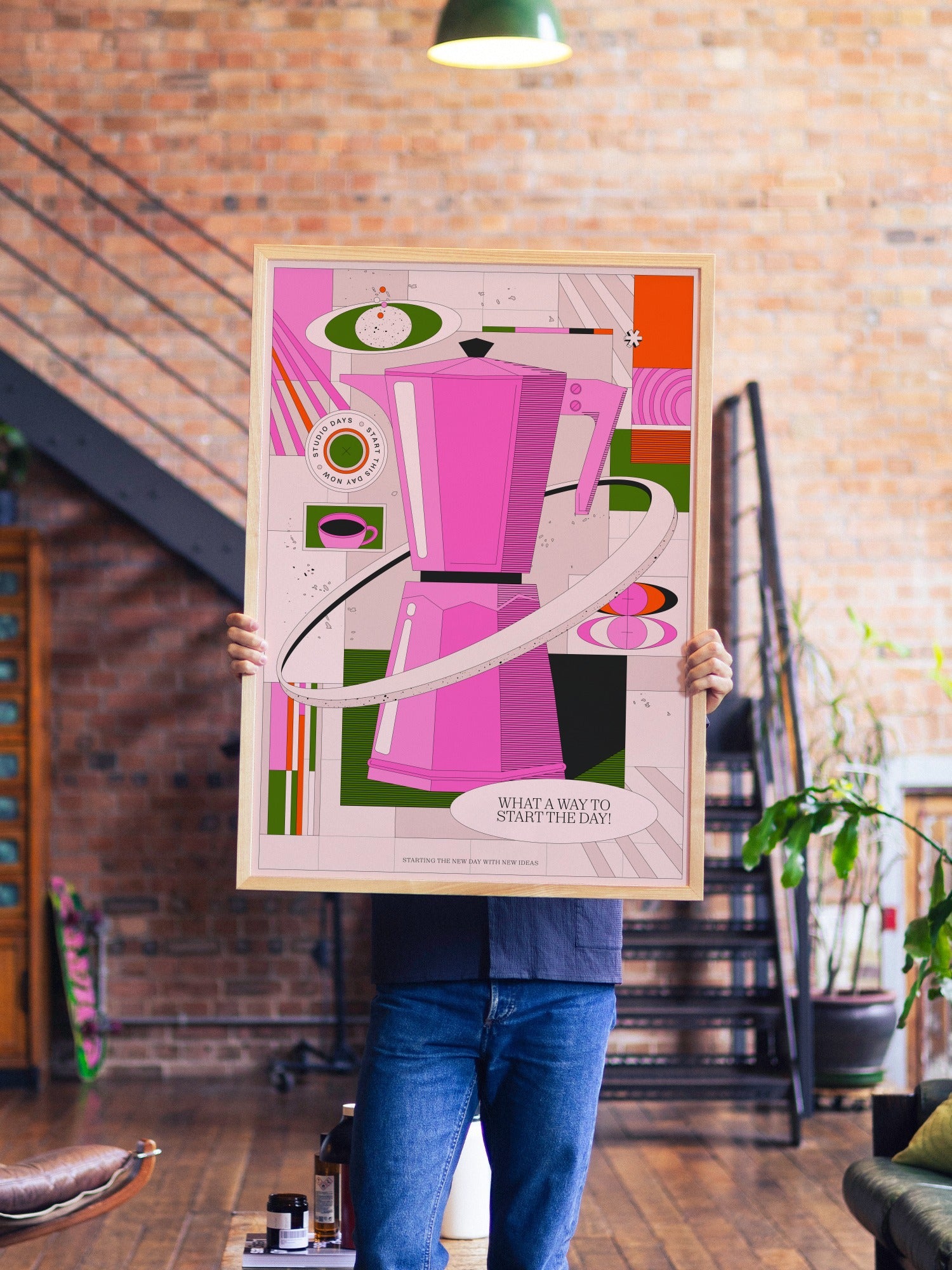 Morning Machine - Vladimir Hadžić - A1 - Natural Wood Frame |type=lifestyle|