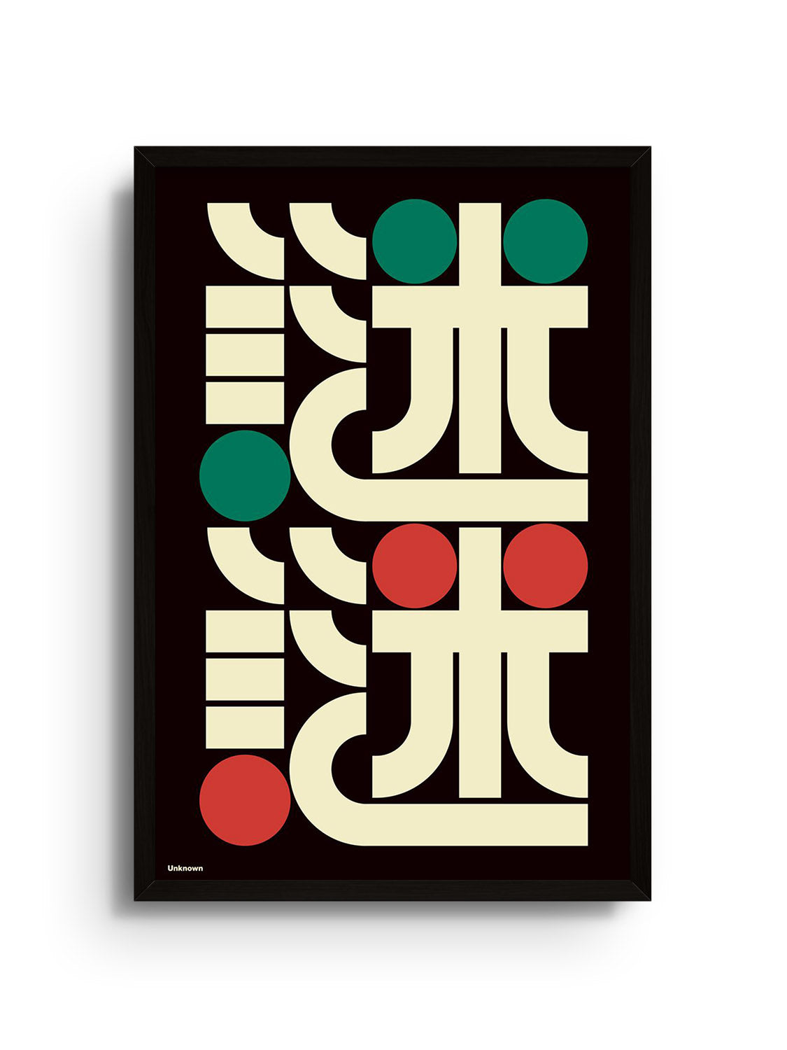 "謎謎 (unknown)" by Kenichi Minami, Black Framed Art Print, East Side Studio London, displayed in styled setting.