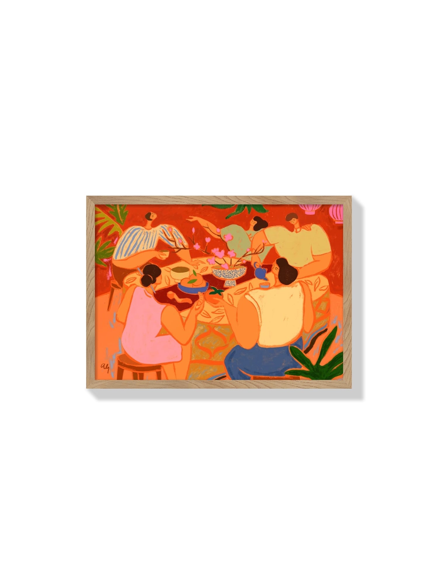 "Reunion" by Arty Guava: fine art print in natural frame, showcasing vibrant colors and intricate details. |frame=Natural Frame|