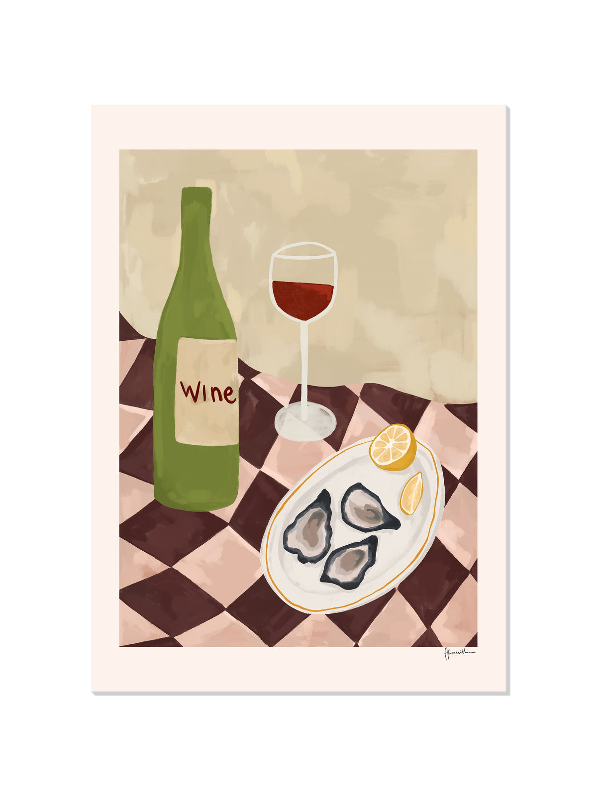 Wine & Oysters - Frankie Penwill - Unframed |frame=Unframed|