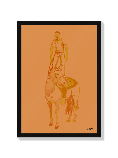 Man Standing on Horse - Scared of Moths