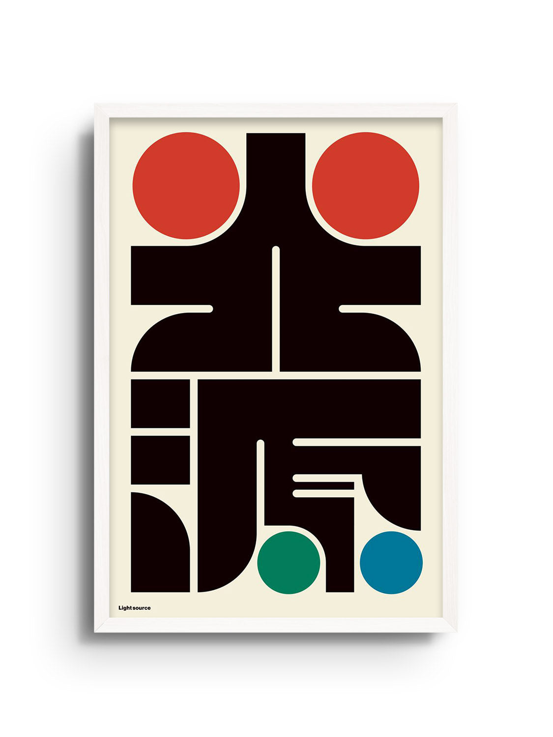 "光源 (light Source)" by Kenichi Minami, white frame, styled mockup, East Side Studio London fine art print gallery.