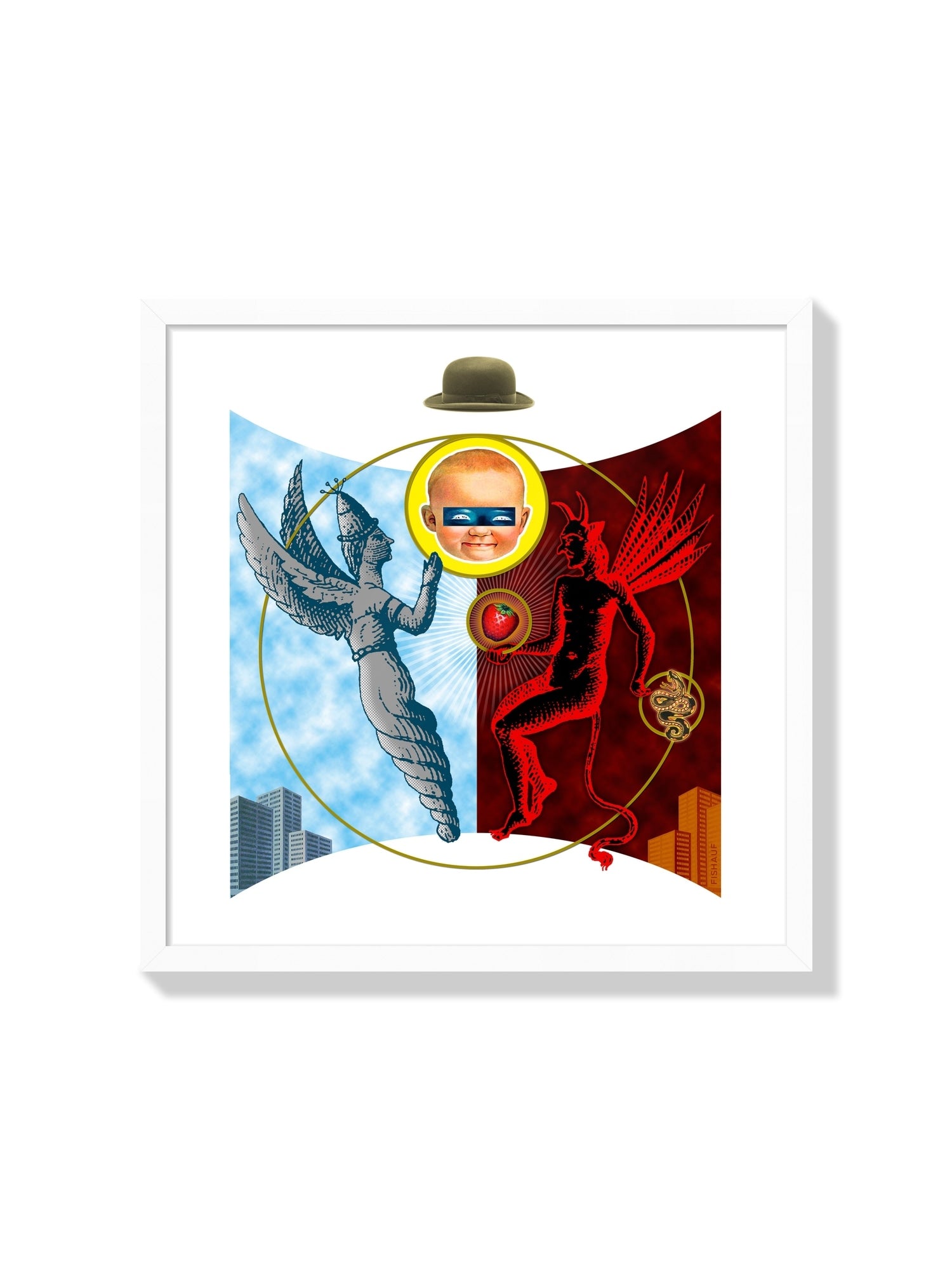 Fine art print "TEMPTATION" by LOUIS FISHAUF in white frame. |frame=White Frame|