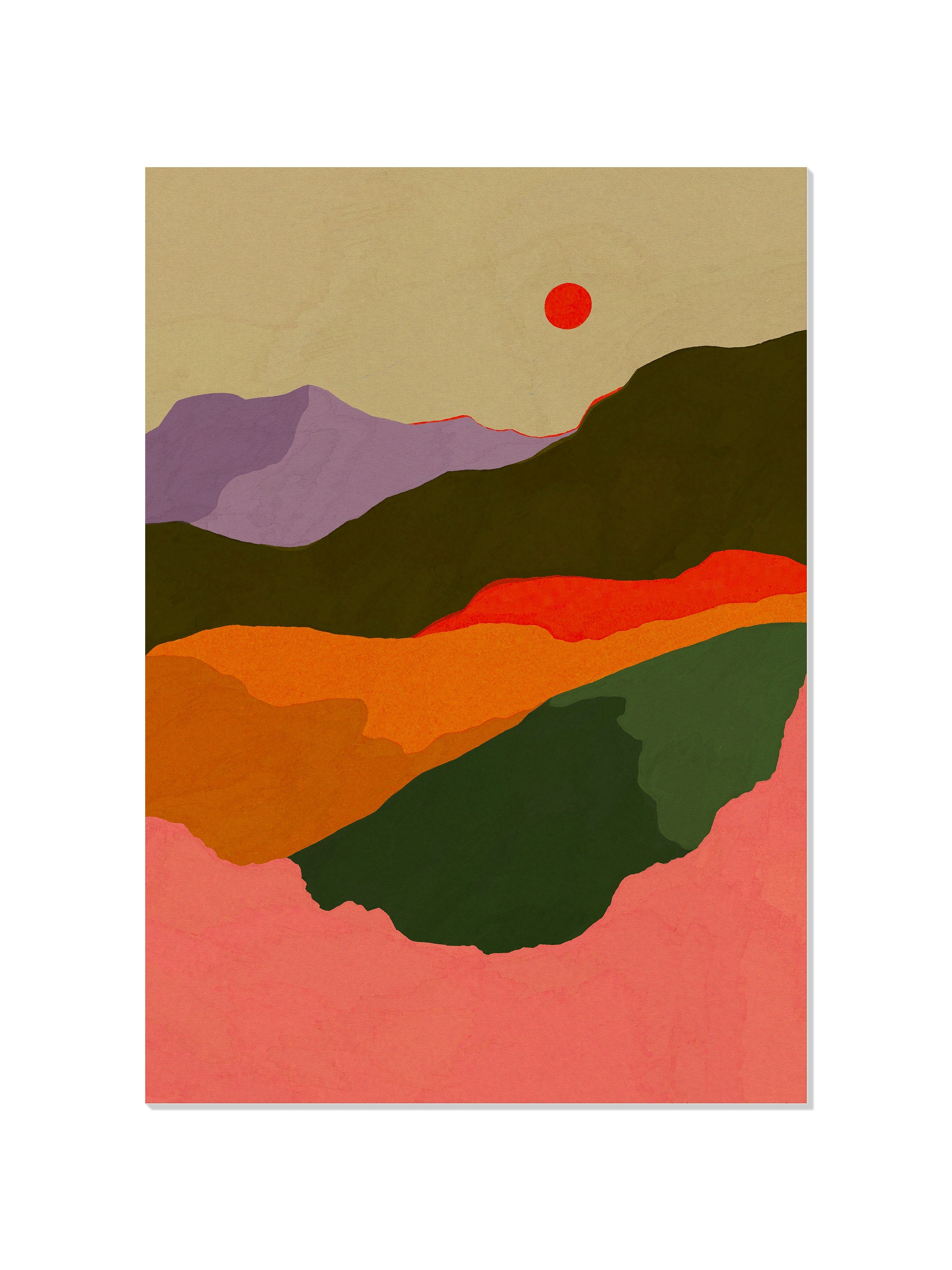 Golden Hour On The Mountains - Sophie Deller - Unframed |frame=Unframed|