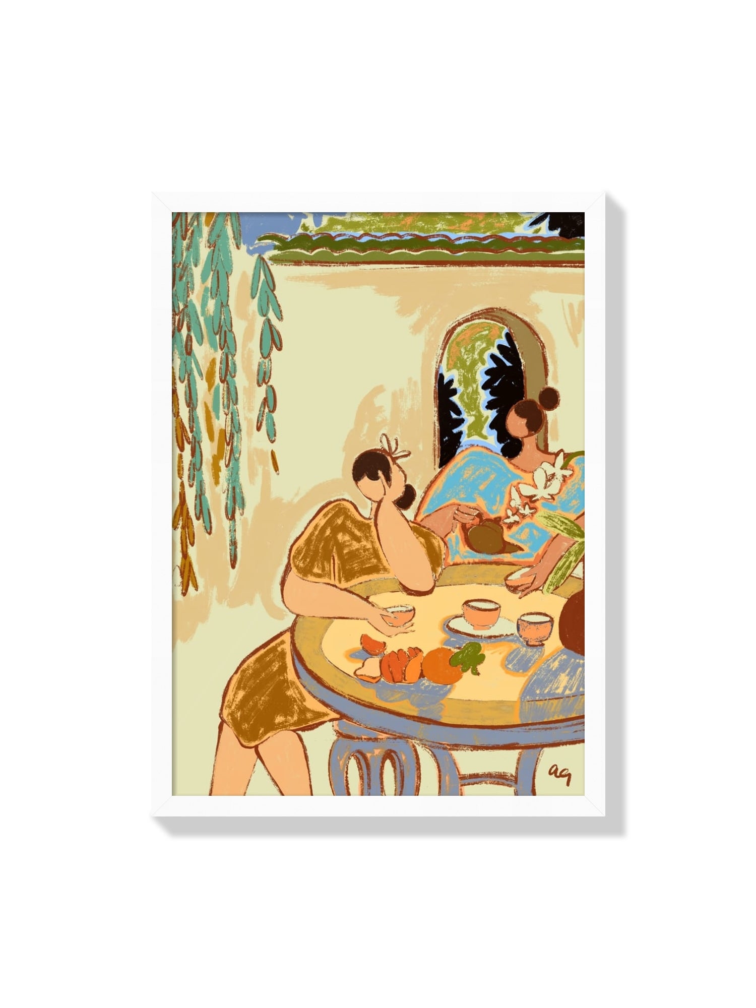Fine art print "Tea Ceremony" by Arty Guava in white frame. |frame=White Frame|