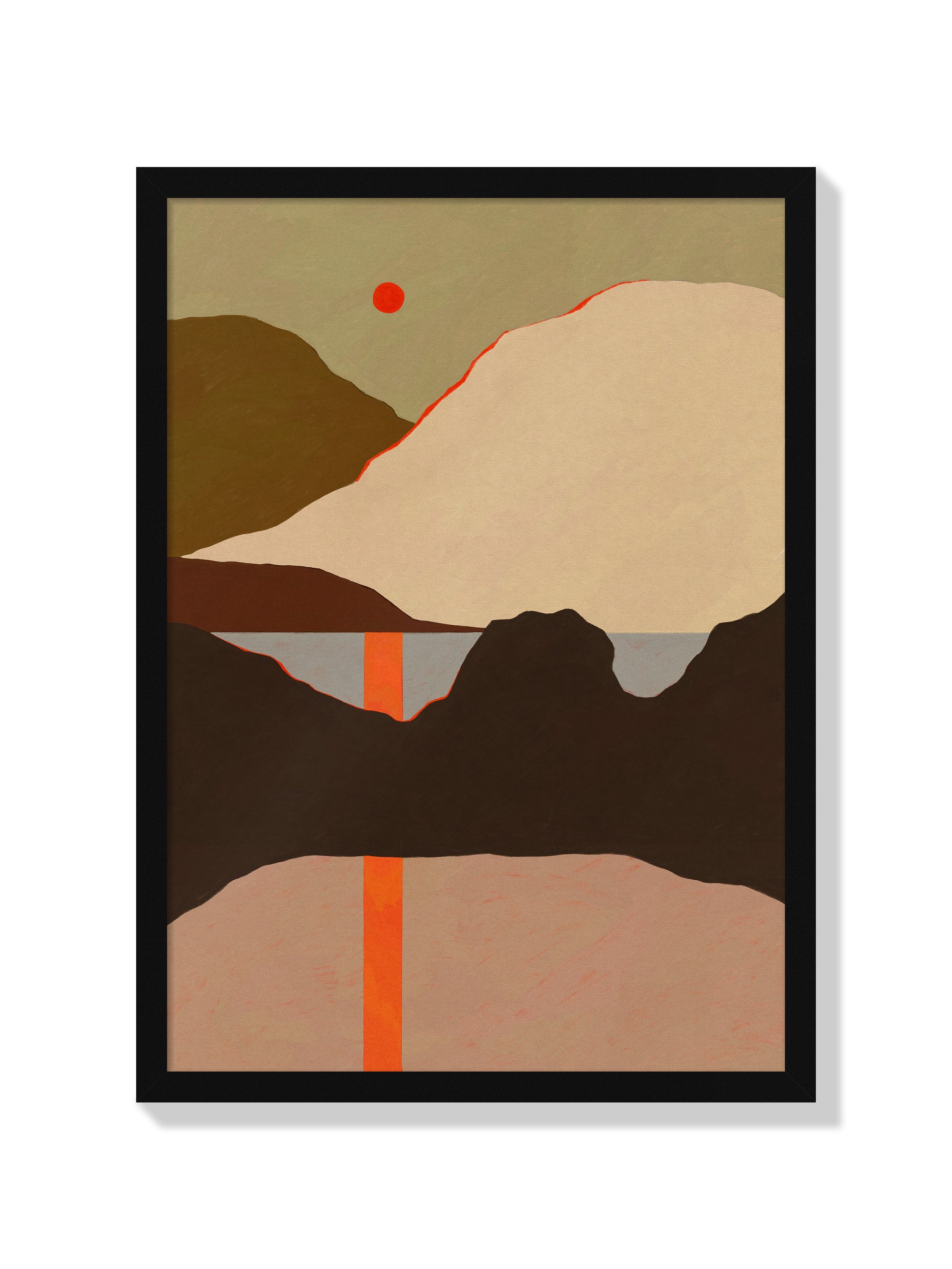 Red Sun On Still Sea - Sophie Deller - Black Frame |frame=Black Frame|