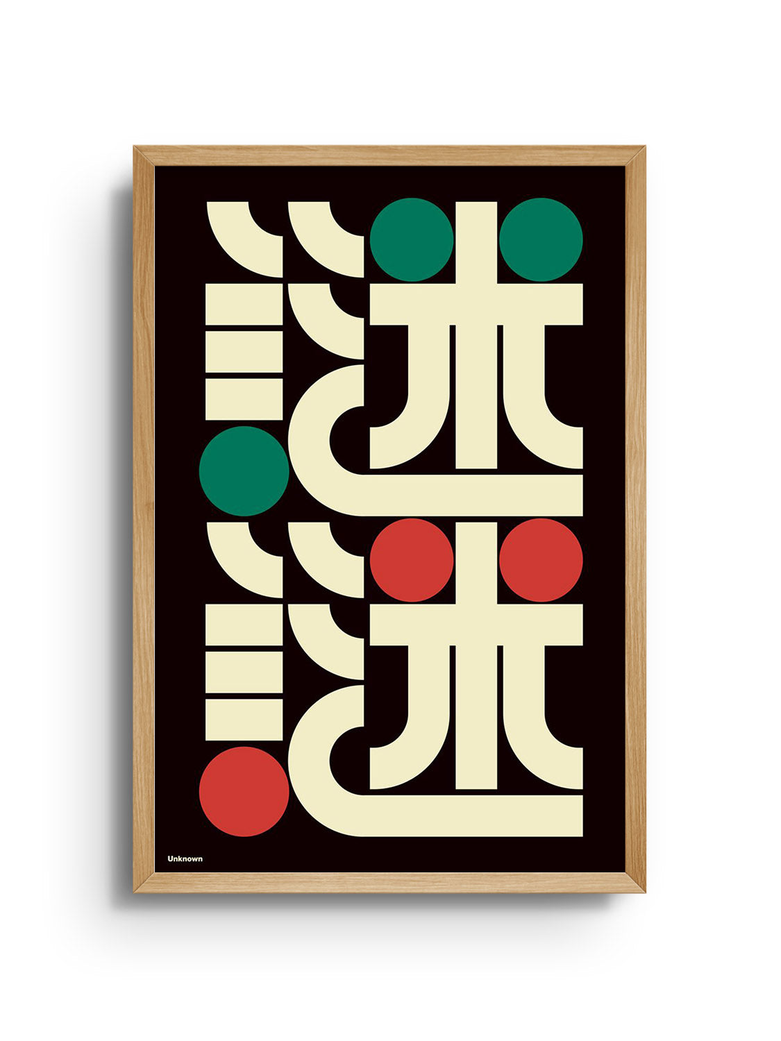 "謎謎 (unknown)" by Kenichi Minami in Natural Frame, lifestyle mockup, East Side Studio London fine art print.