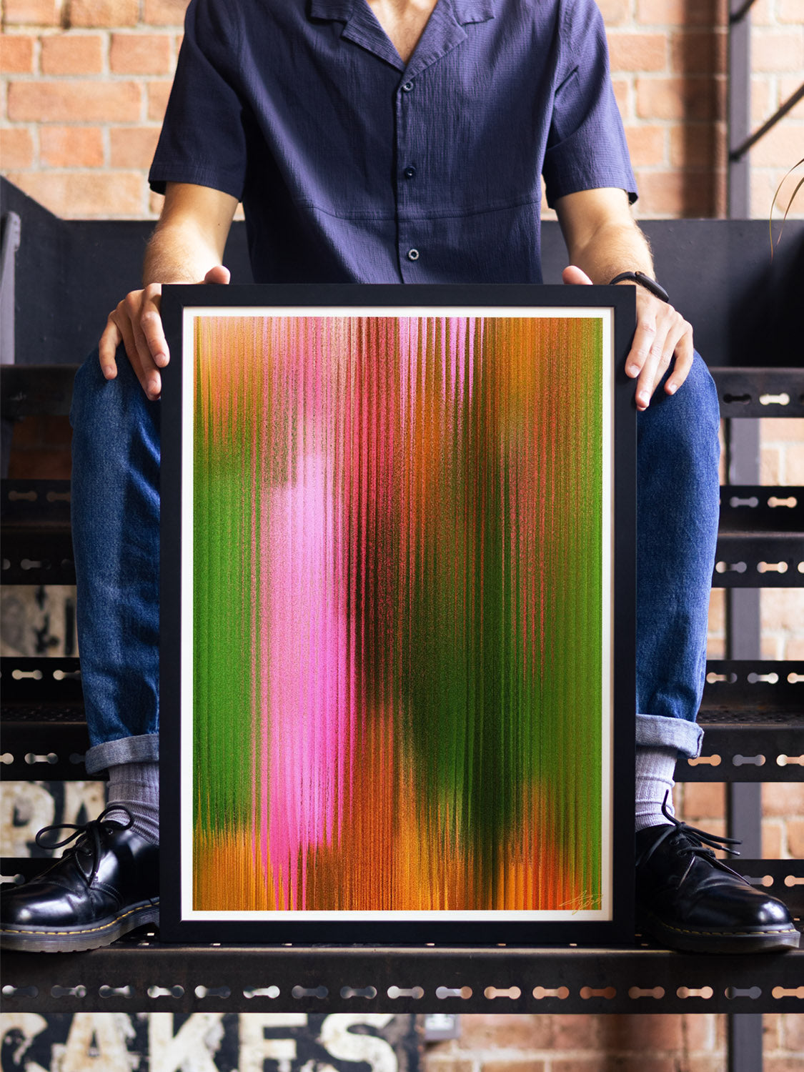 "Glitch 25.915 Hazy Delight by Aaron Borchardt in a styled interior at East Side Studio London"