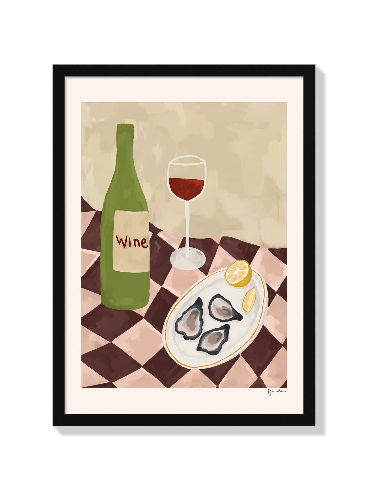 Wine & Oysters - Frankie Penwill - Black Frame |frame=Black Frame|