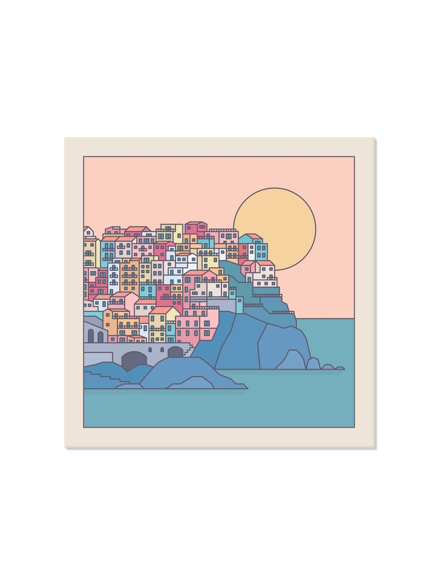 Fine art print "Settlements 08 – Manarola, Italy" by Rick Crane, unframed display. |frame=Unframed|
