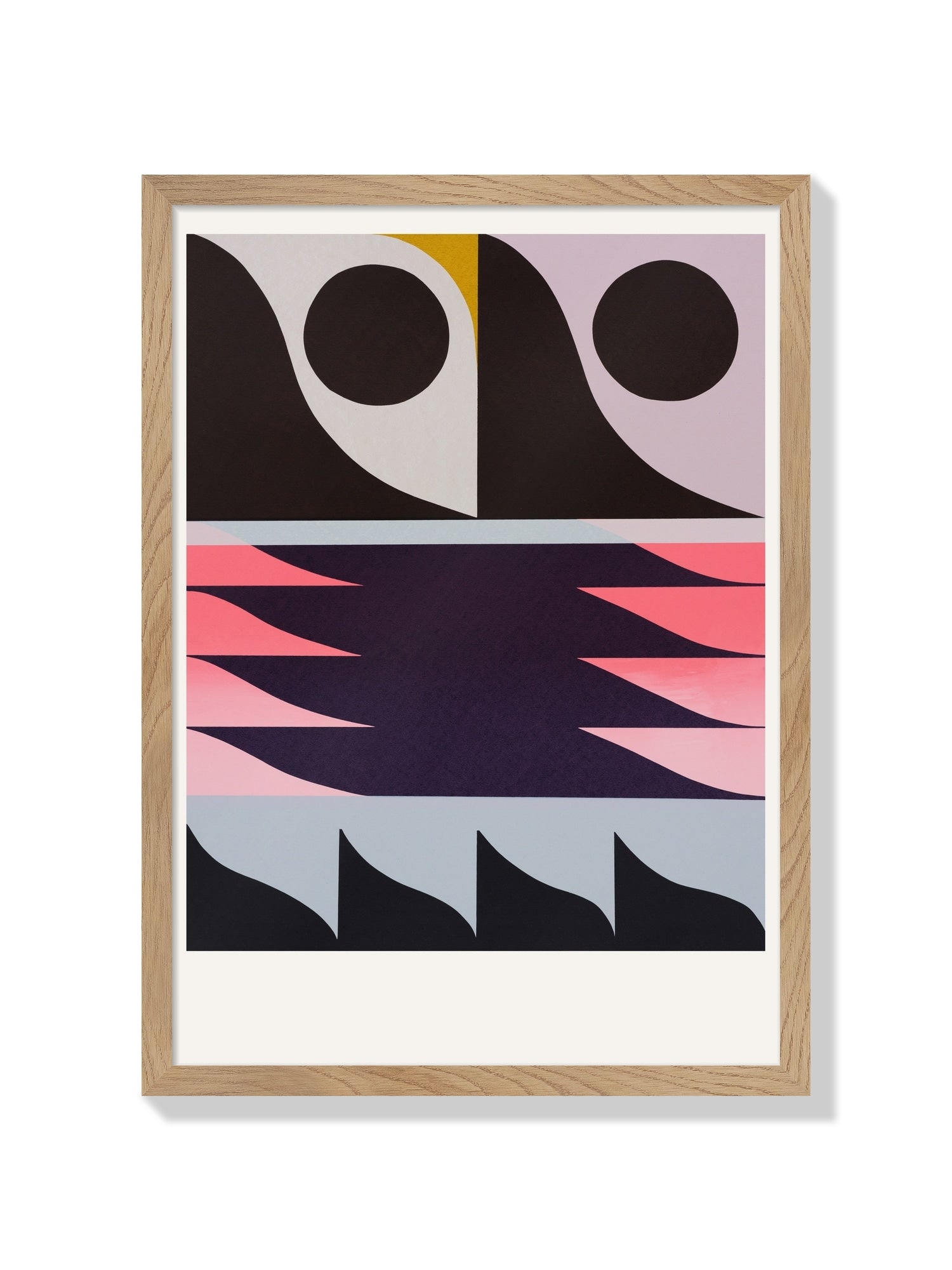 Fine art print "Loopholes" by Rikki Hewitt in natural frame, showcasing abstract patterns and vibrant colors. |frame=Natural Frame|