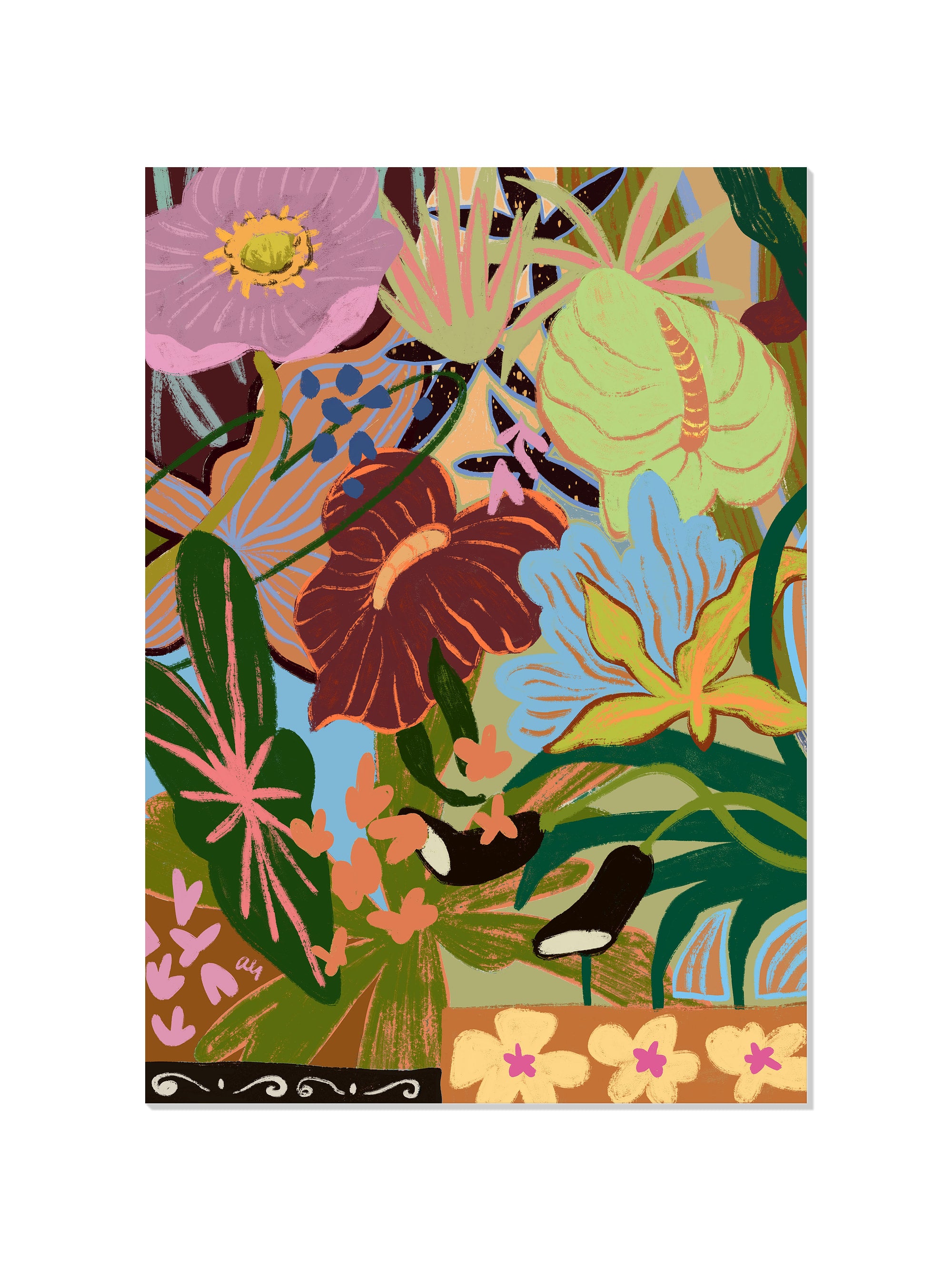 Wild Bouquet - Arty Guava - Unframed |frame=Unframed|
