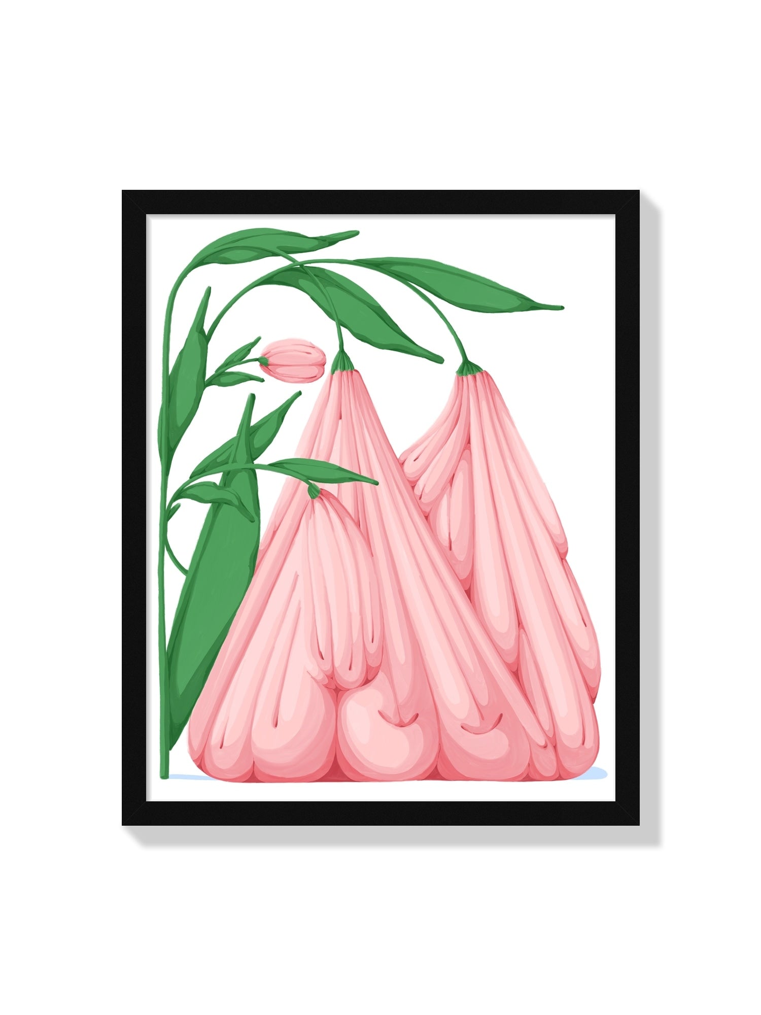 "Melting Flower V" by Flo Meissner fine art print in black frame displaying abstract floral design. |frame=Black Frame|