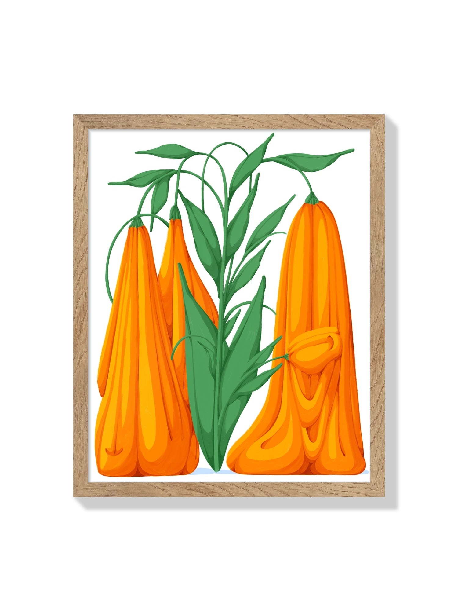 "Melting Flower VII" by Flo Meissner fine art print in Natural Frame |frame=Natural Frame|