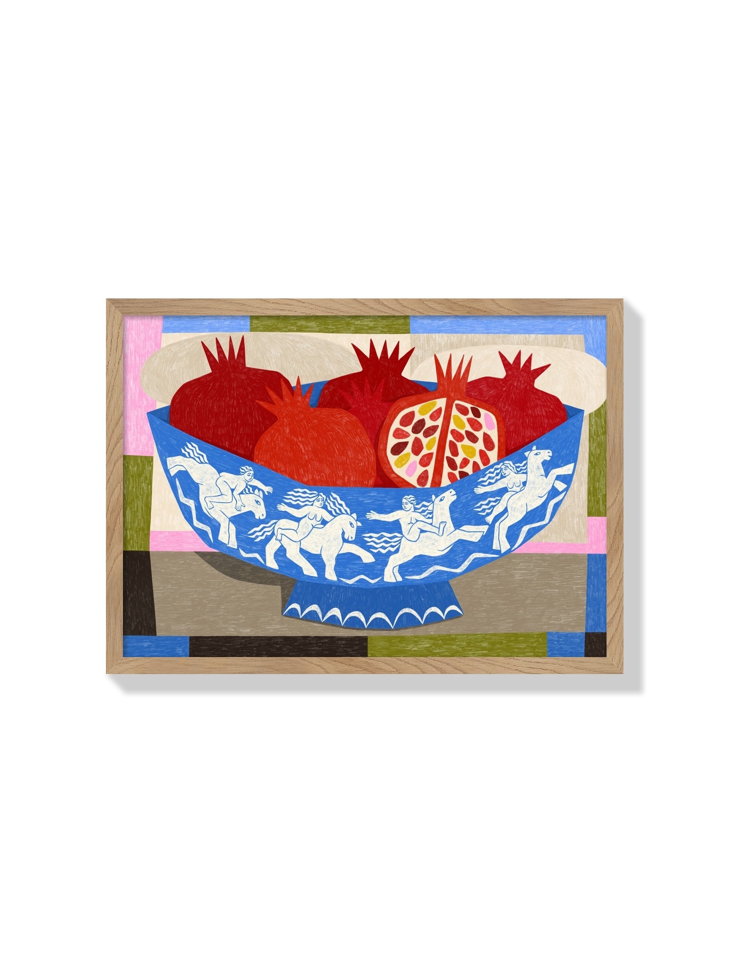 "Melagrane A0" fine art print by Manne Jalilian in Natural Frame, showcasing vibrant abstract design. |frame=Natural Frame|