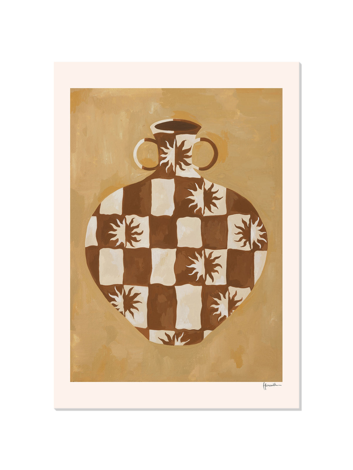 Checkered Sun Vase - Frankie Penwill - Unframed |frame=Unframed|
