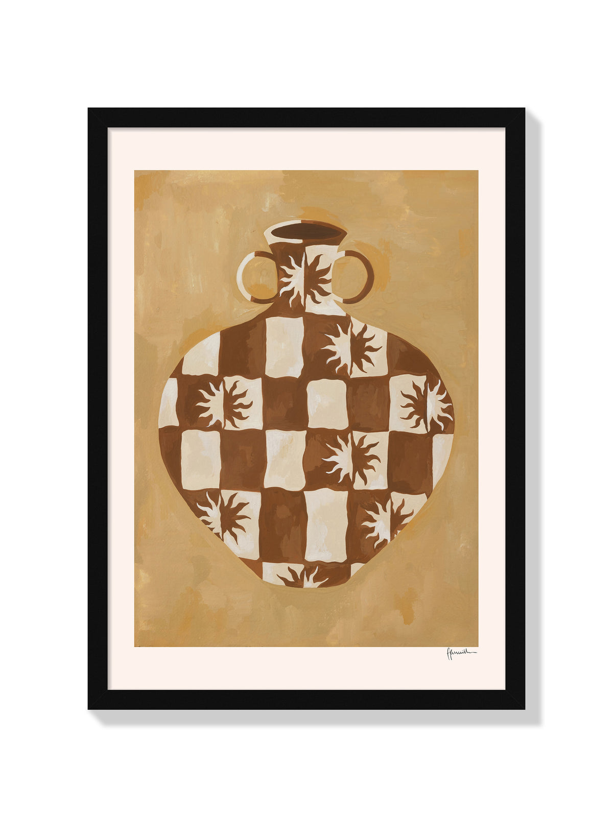 Checkered Sun Vase - Frankie Penwill - Black Frame |frame=Black Frame|