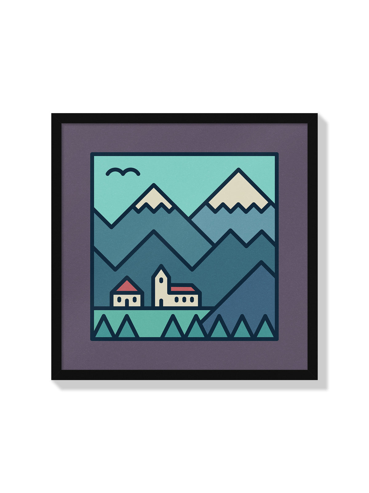 Village in the Mountains (Miniscape 01) - Rick Crane - Black Frame |frame=Black Frame|