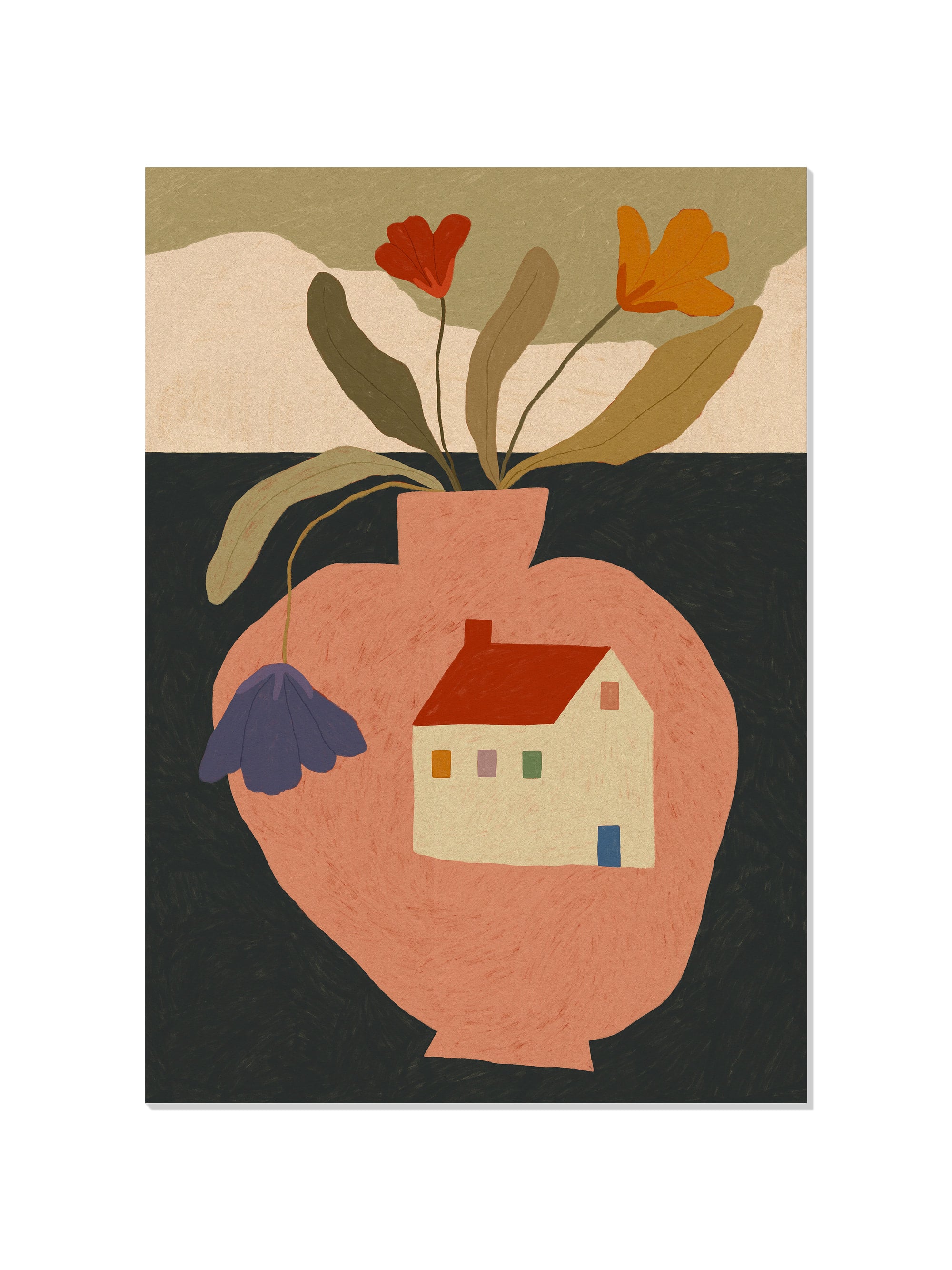 House On A Vase - Sophie Deller - Unframed |frame=Unframed|