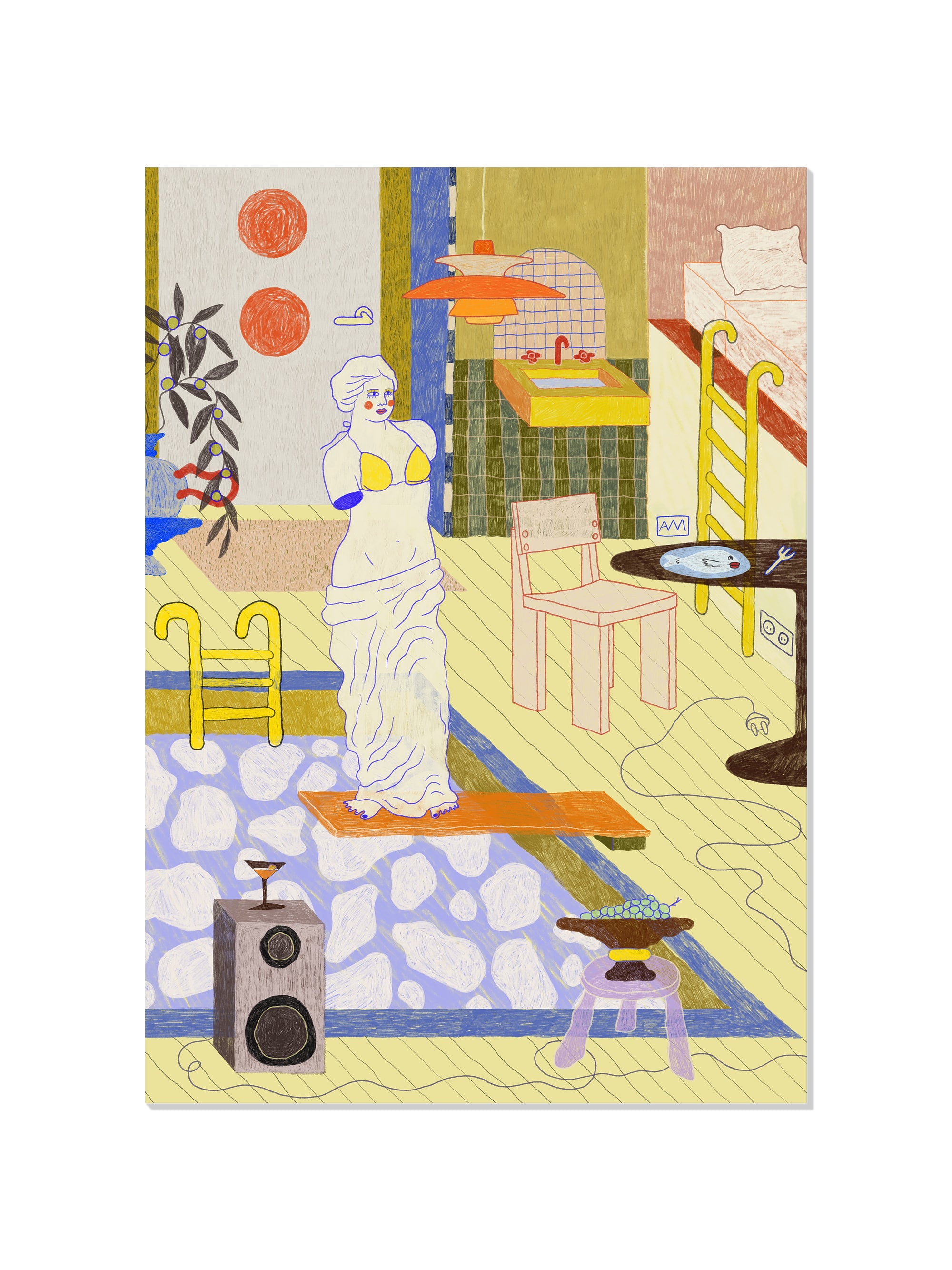 HOME AWAY FROM HOME (VENUS MILO GOES SWIMMING) - projekt AM - Unframed |frame=Unframed|