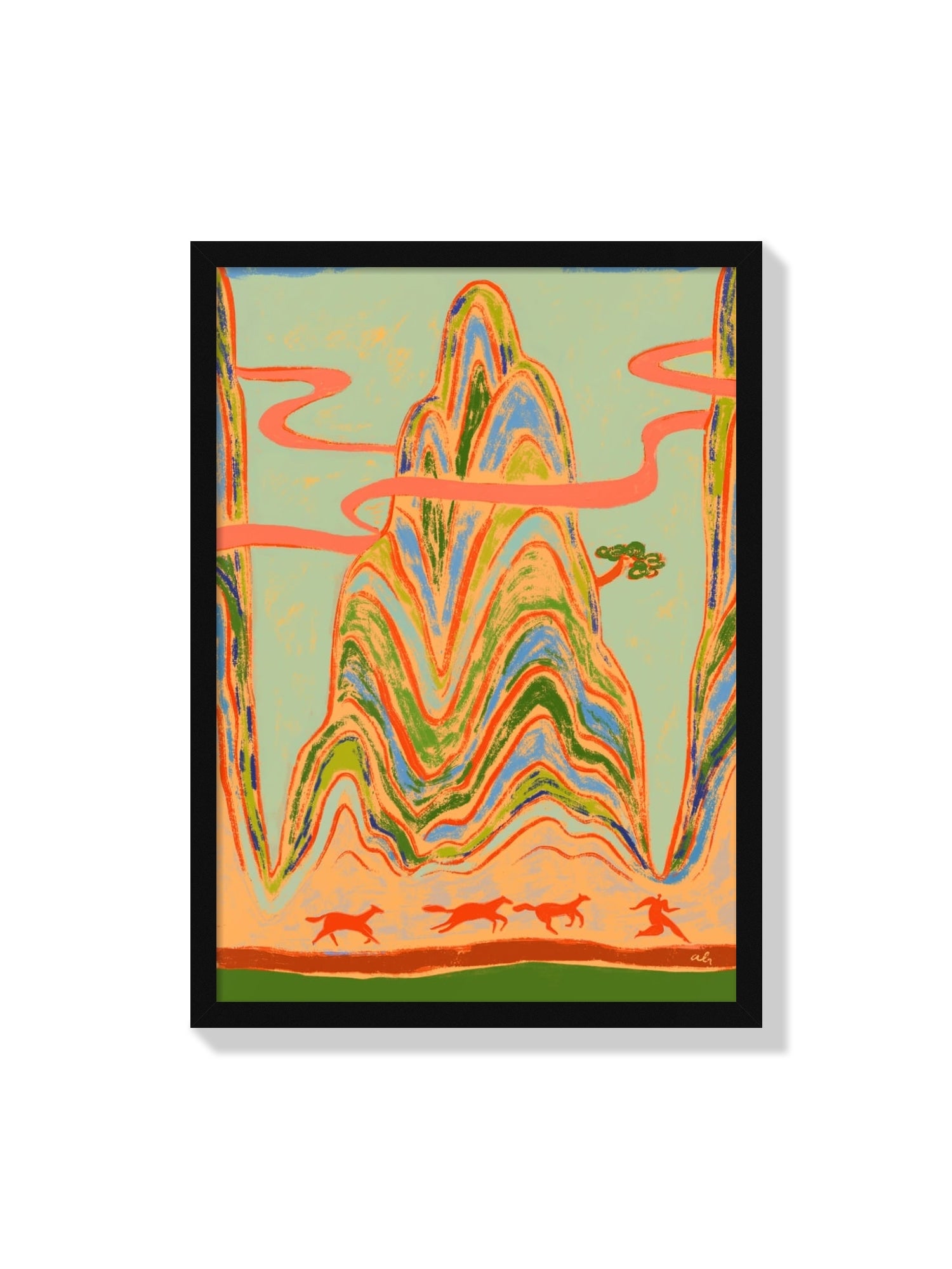 Fine art print "Full Gallop" by Arty Guava displayed in black frame. |frame=Black Frame|