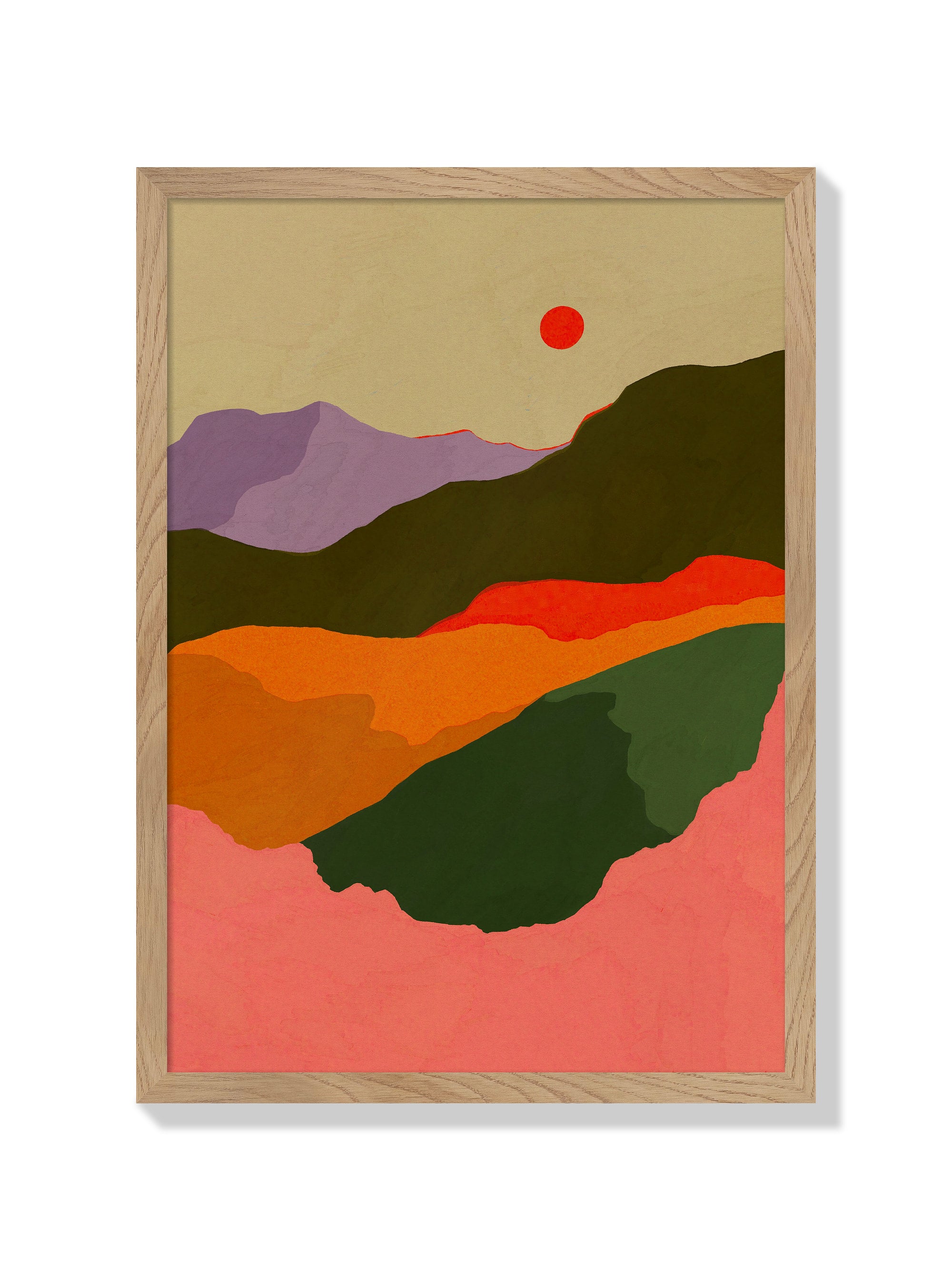 Golden Hour On The Mountains - Sophie Deller - Natural Frame |frame=Natural Frame|
