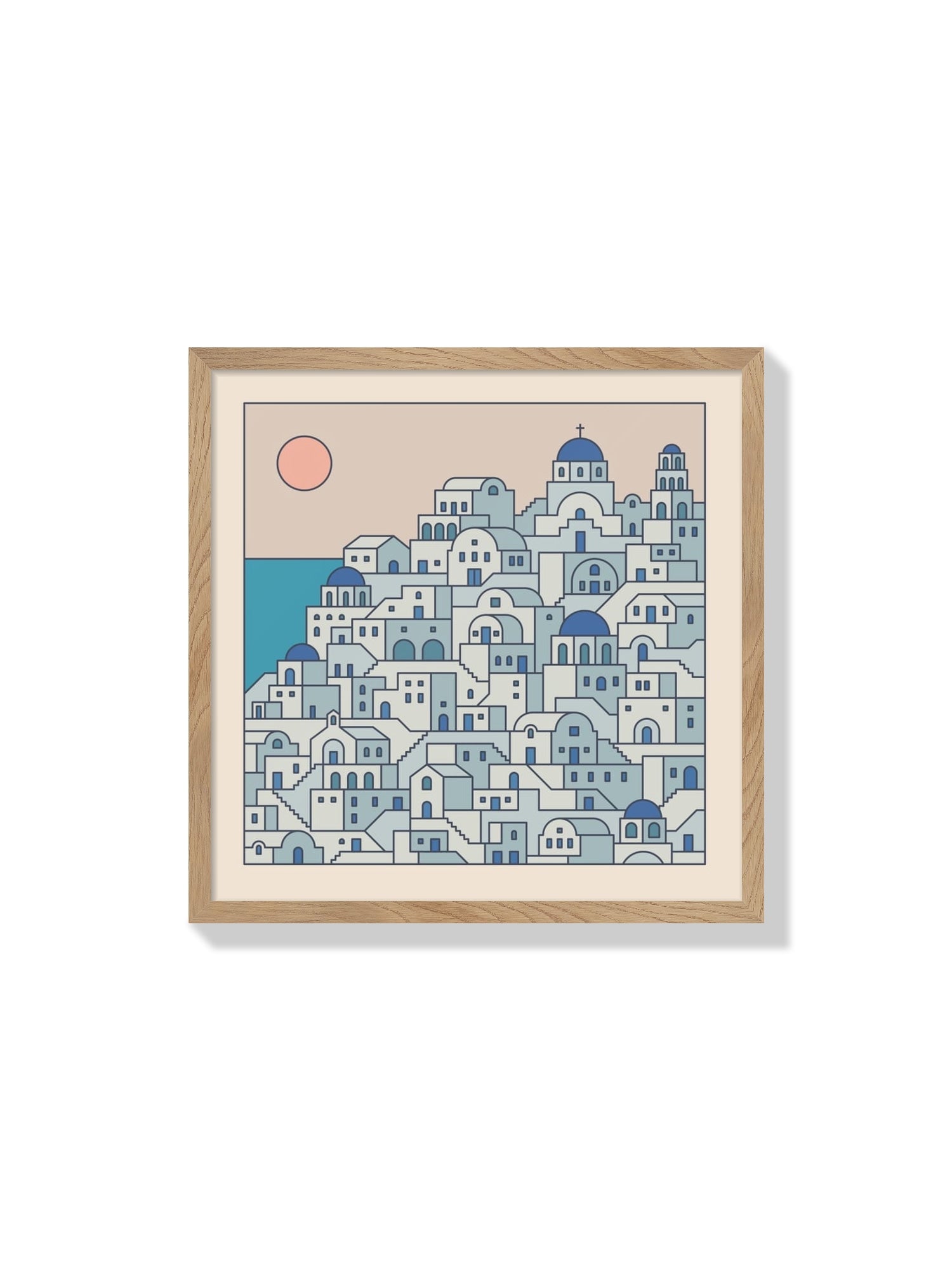 "Settlements 02" by Rick Crane in Natural Frame: Fine art print showcasing intricate designs with elegant natural wood fra... |frame=Natural Frame|