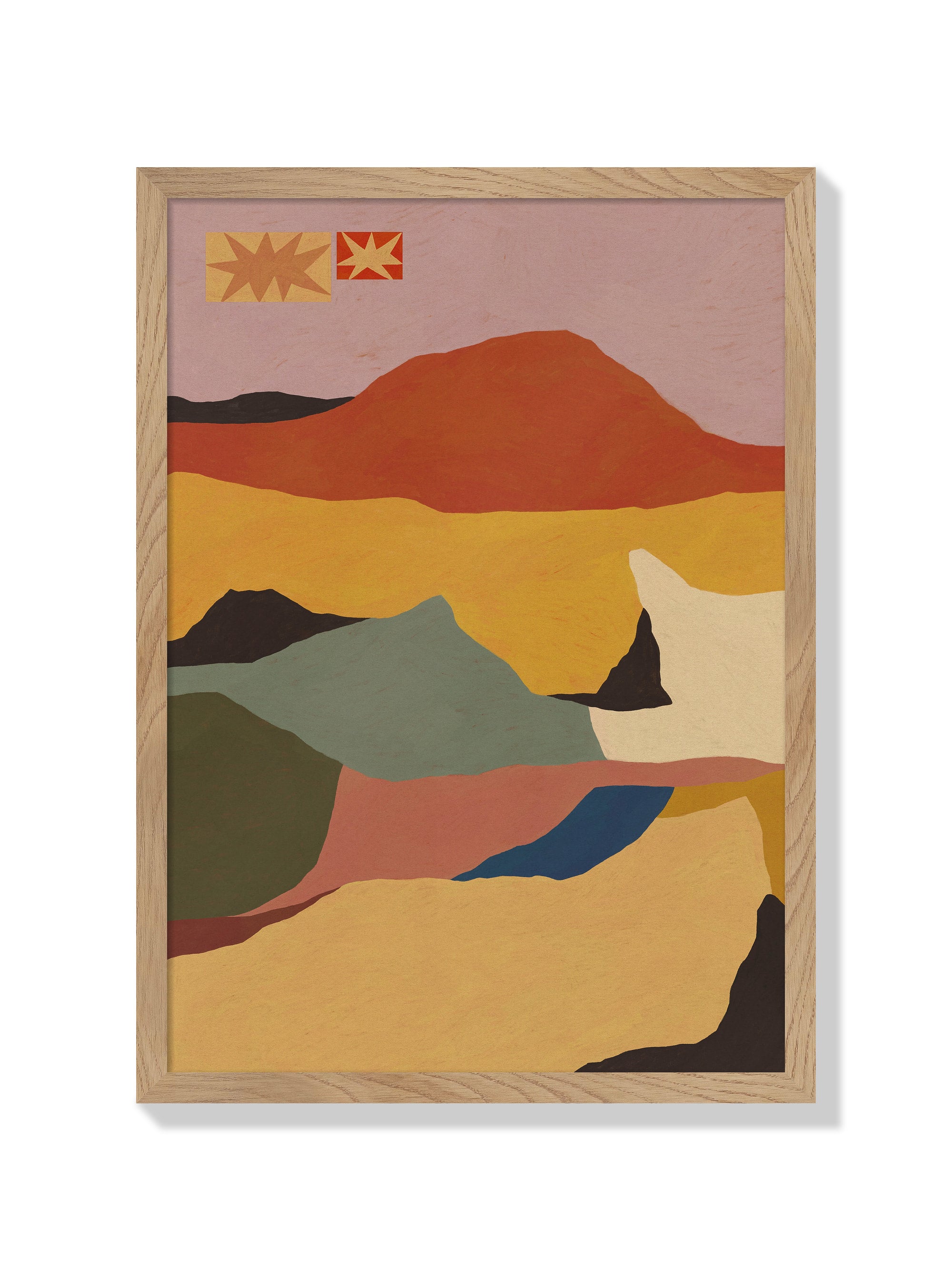 Abstract Landscape With Stars - Sophie Deller - Natural Frame |frame=Natural Frame|