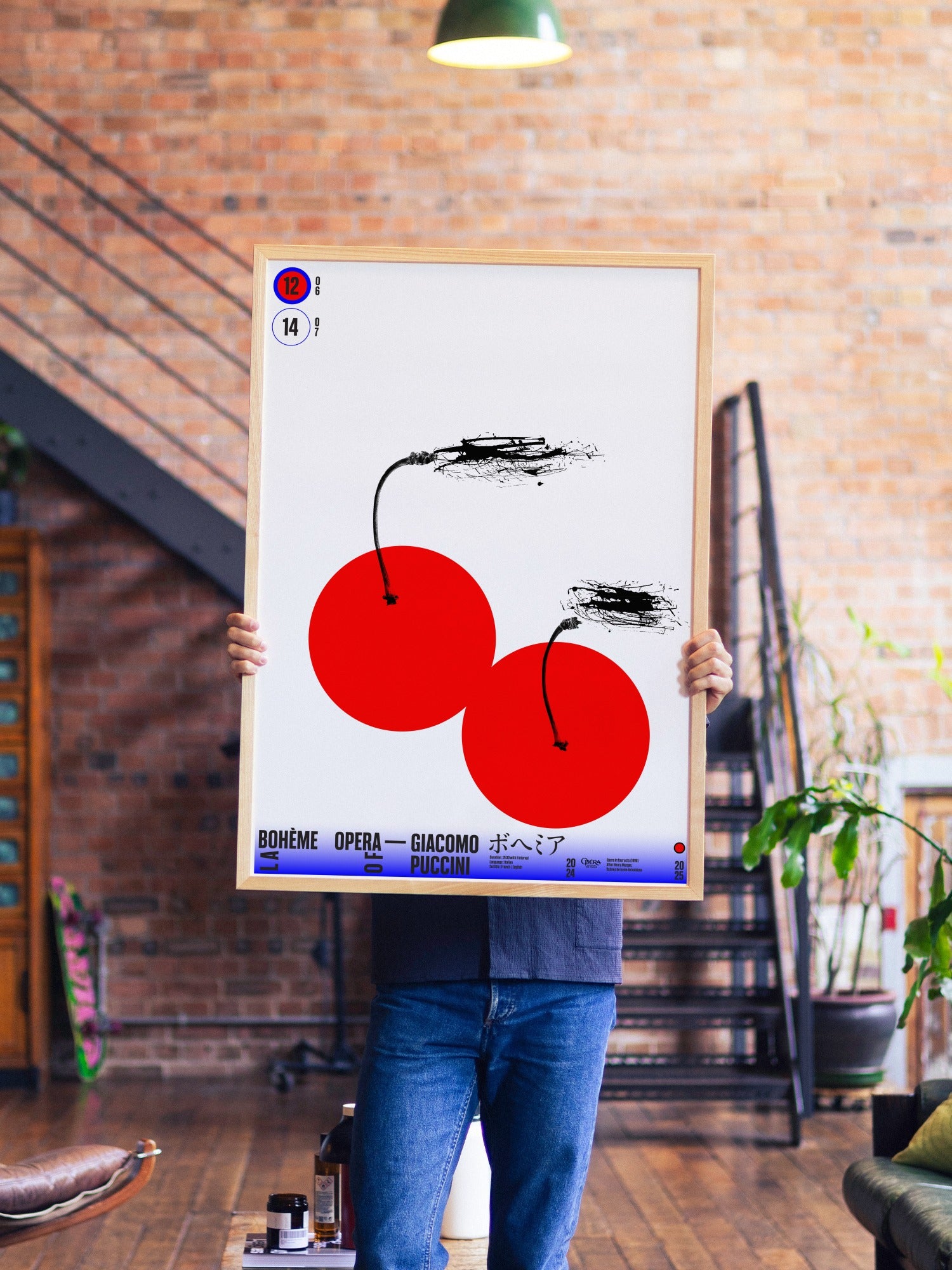 Opere La Bohème.3 - Anastasia Temirkhan - A1 - Natural Wood Frame |type=lifestyle|