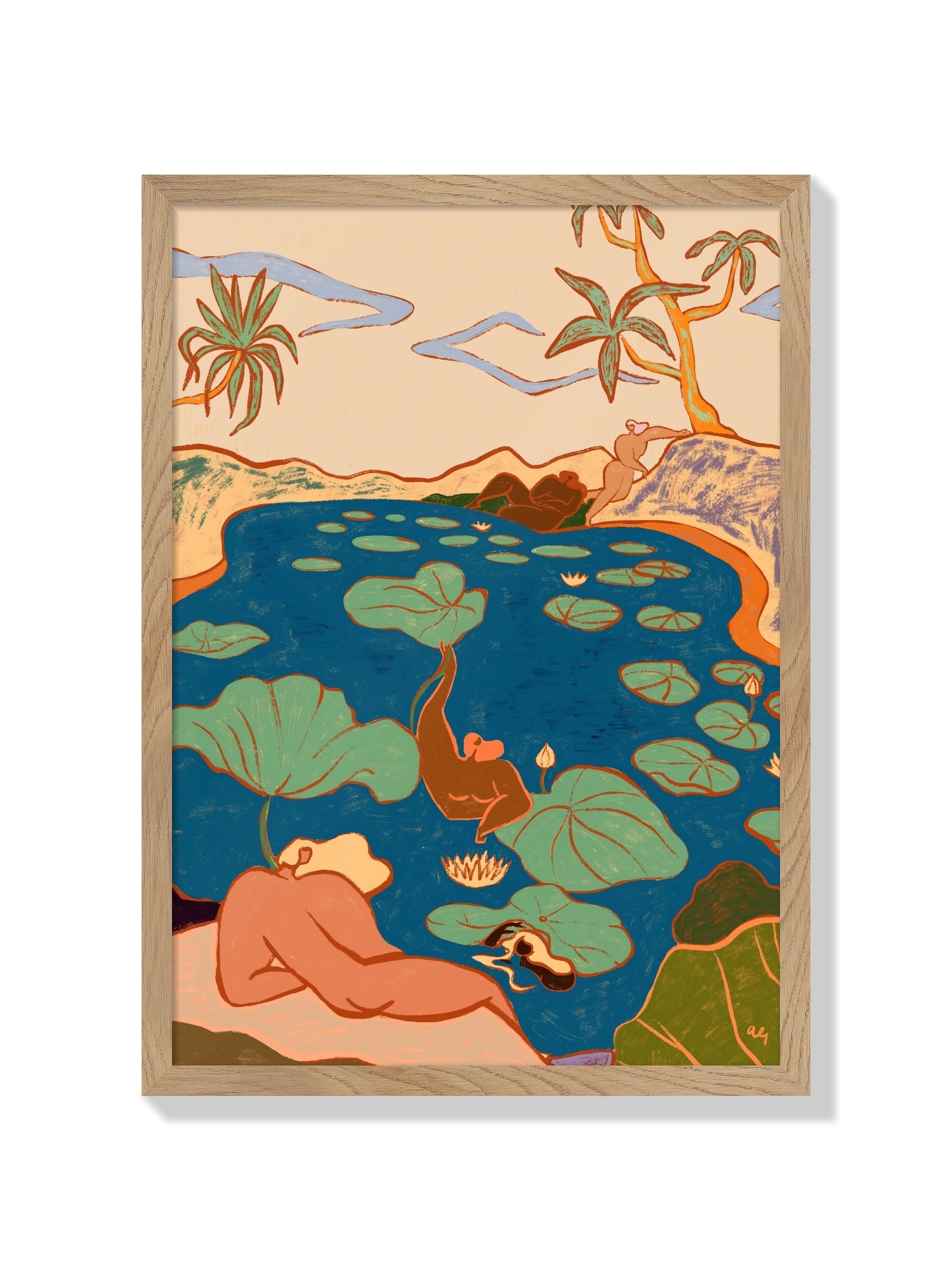 By The Lily Pond - Arty Guava - Natural Frame |frame=Natural Frame|