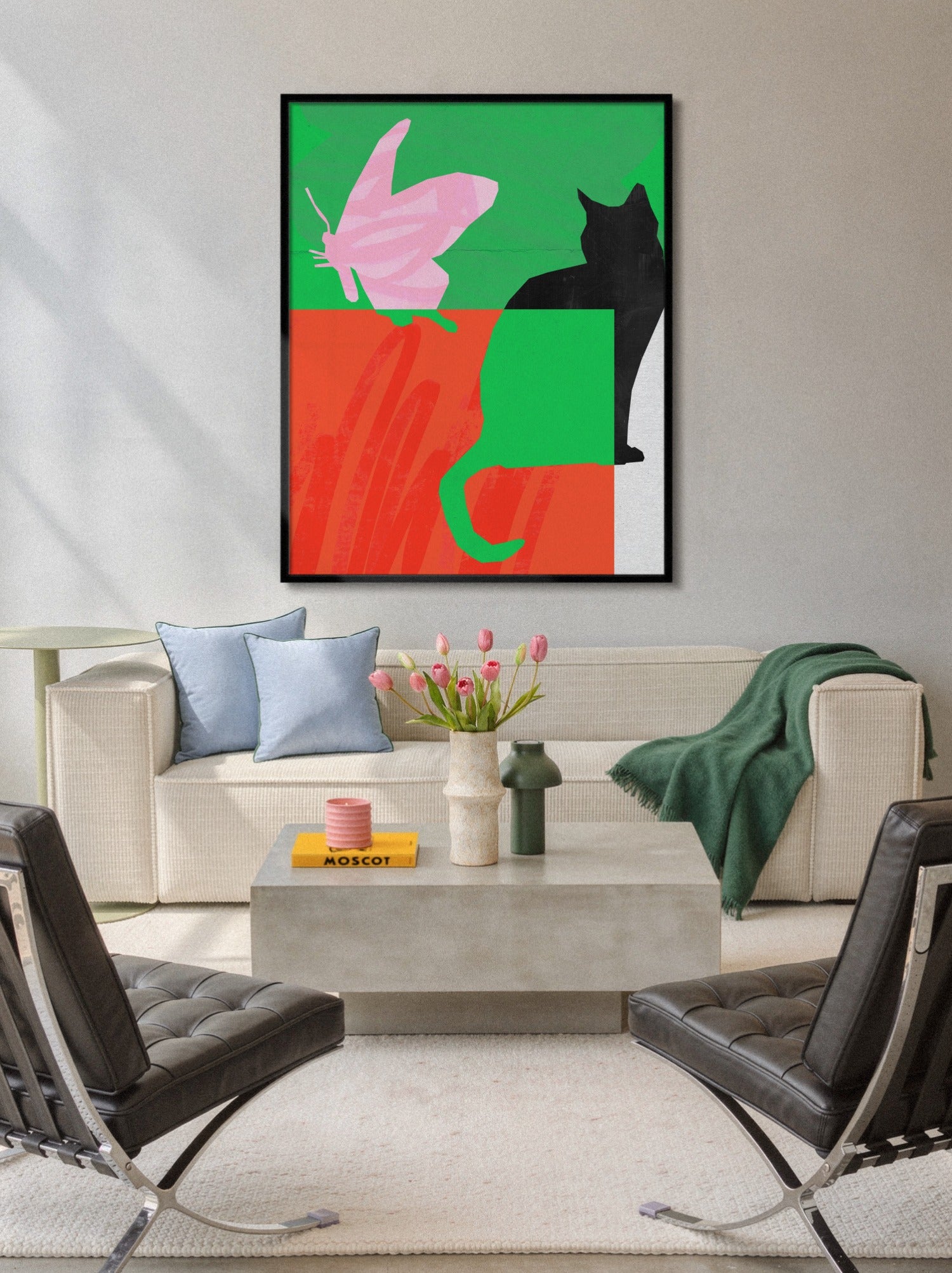 Cat and Butterfly - Sian Roper - 4:5_P_Black_160726 [Style = 4:5_P_Black_160726] |frame=4:5_P_Black_160726| |type=lifestyle|