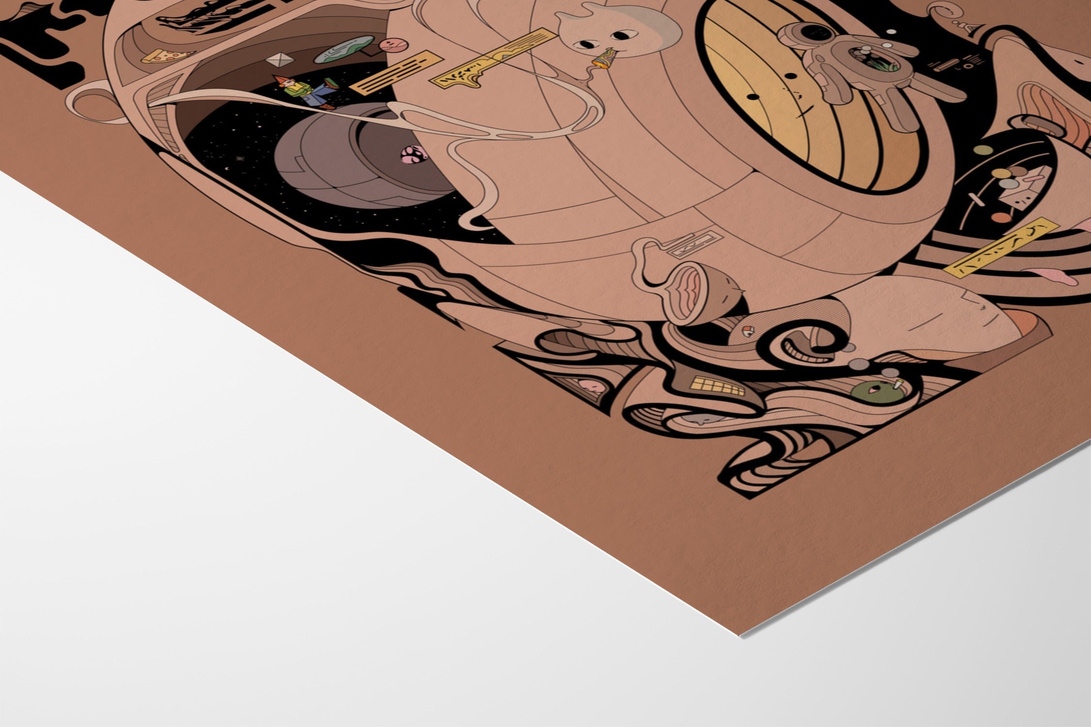 CoffeeSpaceTime - Ori Toor - Fine Art Paper 200gsm |frame=Fine Art Paper 200gsm|