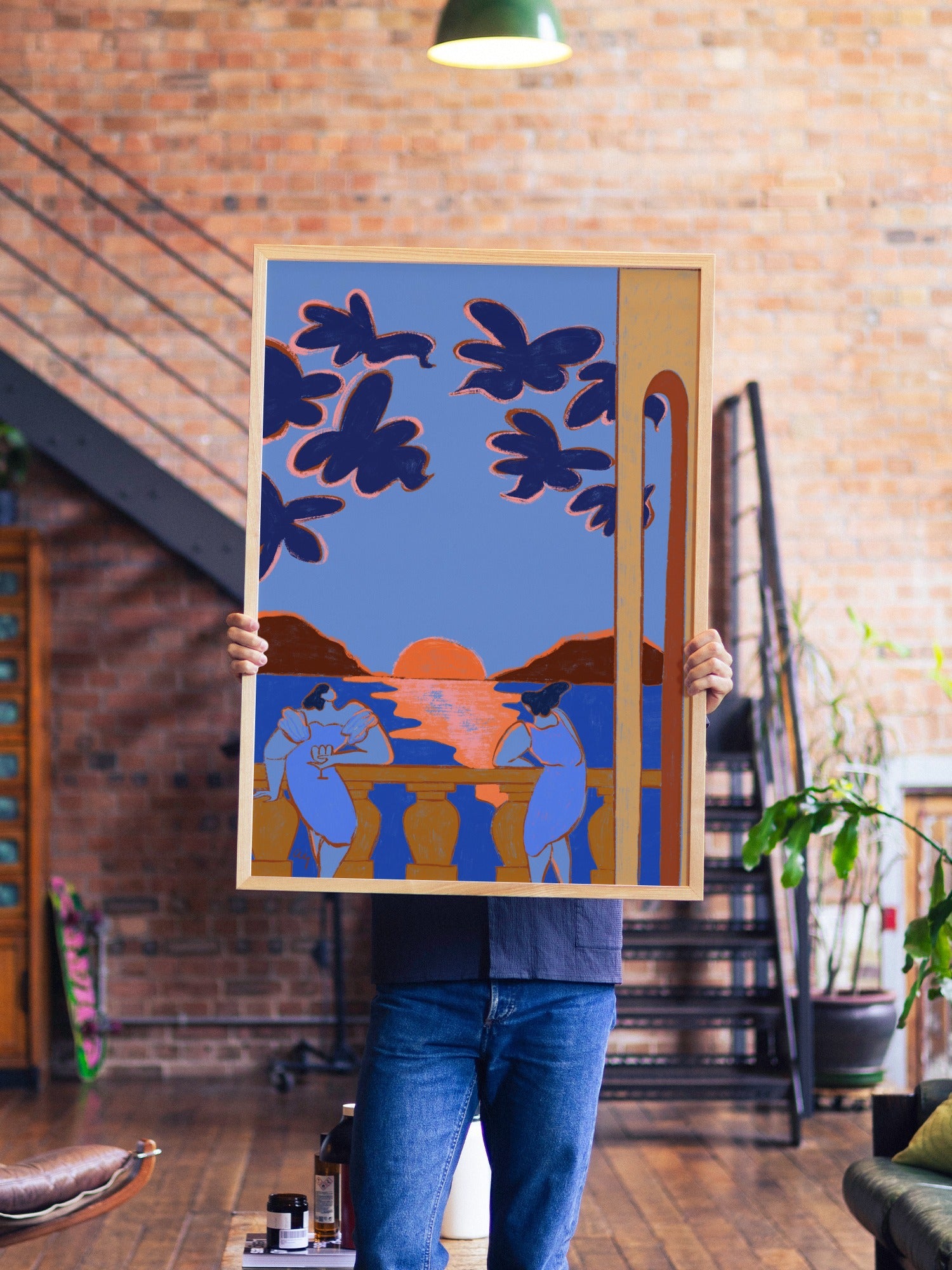 Conversation at Dusk - Arty Guava - A1 - Natural Wood Frame |frame=A1 - Natural Wood Frame| |type=lifestyle|